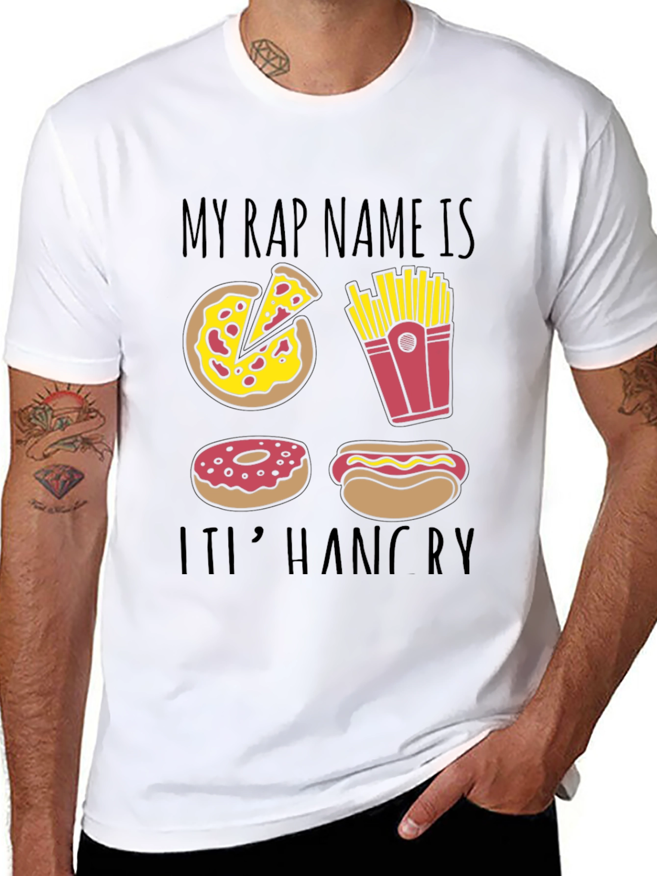 Black My Rap Name Is It's Hangry T-Shirt view 8