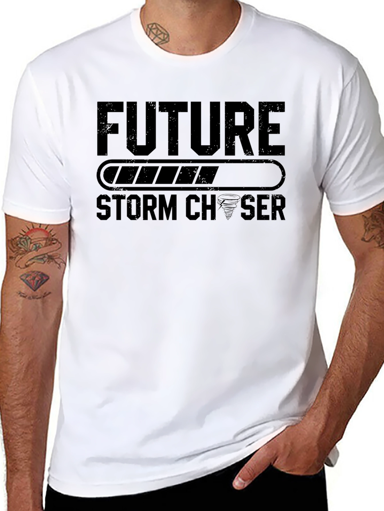 Black Future Storm Chaser Graphic T-Shirt - Black Cotton Blend view 8