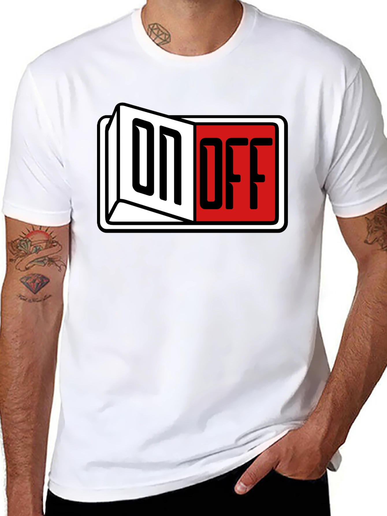 Black On Off Graphic T-Shirt view 8