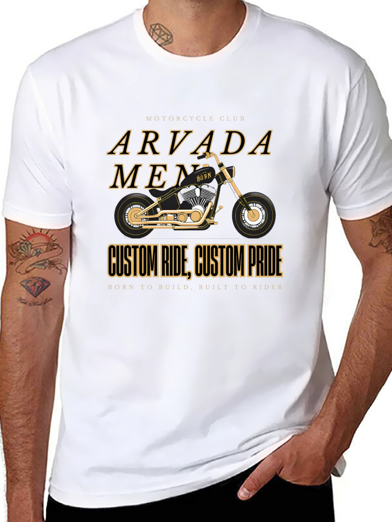 Arvada Men Motorcycle Club Black Graphic T-Shirt - 8