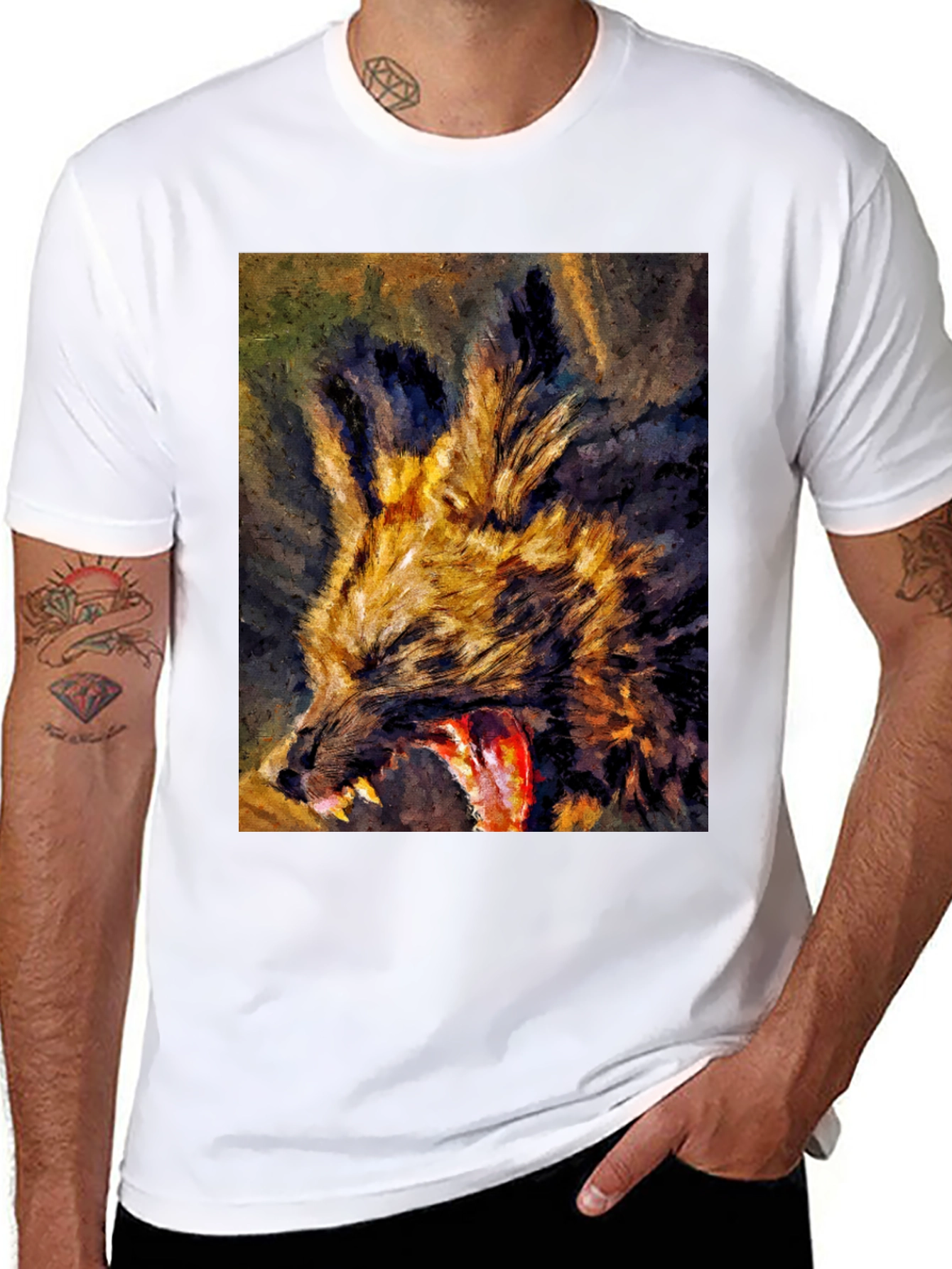 Wild Dog Graphic Tee - Unique Art Design - 8