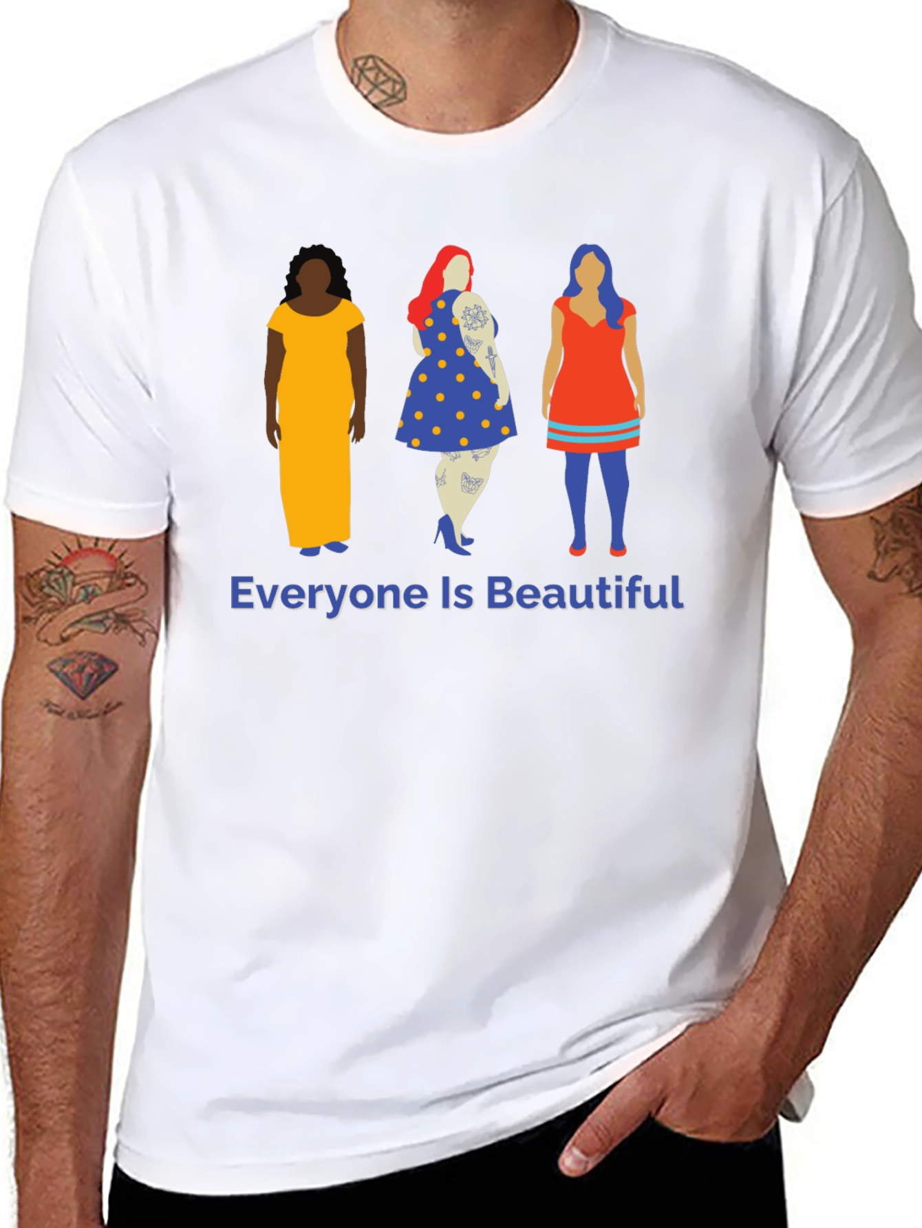 Black Everyone Is Beautiful Graphic Tee view 8