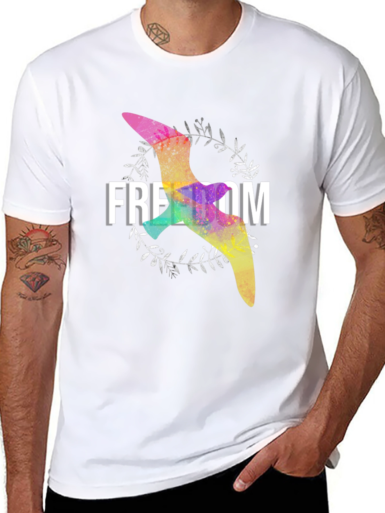 Black Freedom Bird Graphic Tee - Stylish Unisex Shirt view 8