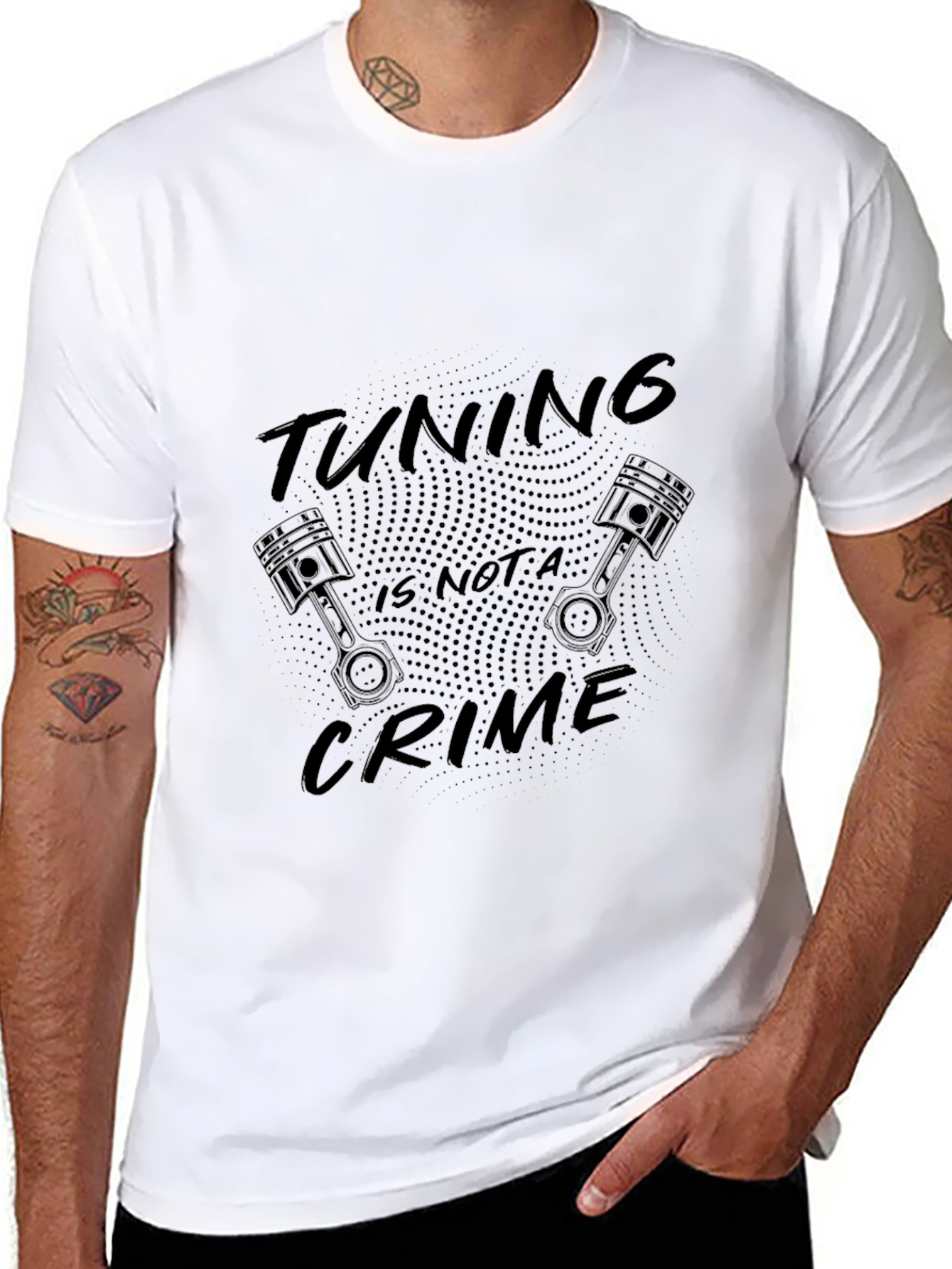 Black Tuning is not a Crime Black T-Shirt view 8