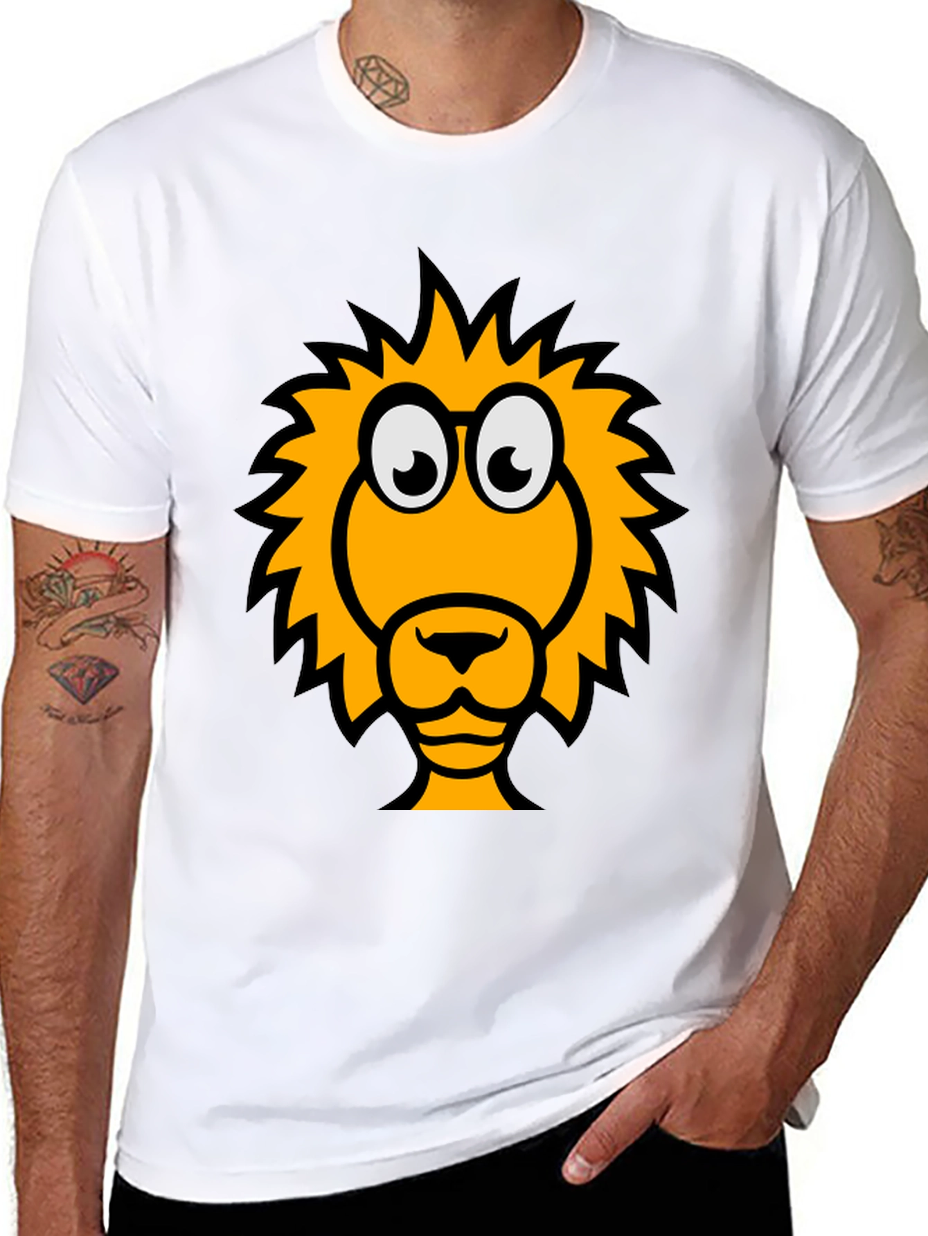 Black Lion Graphic Tee - Black Crew Neck T-Shirt view 8
