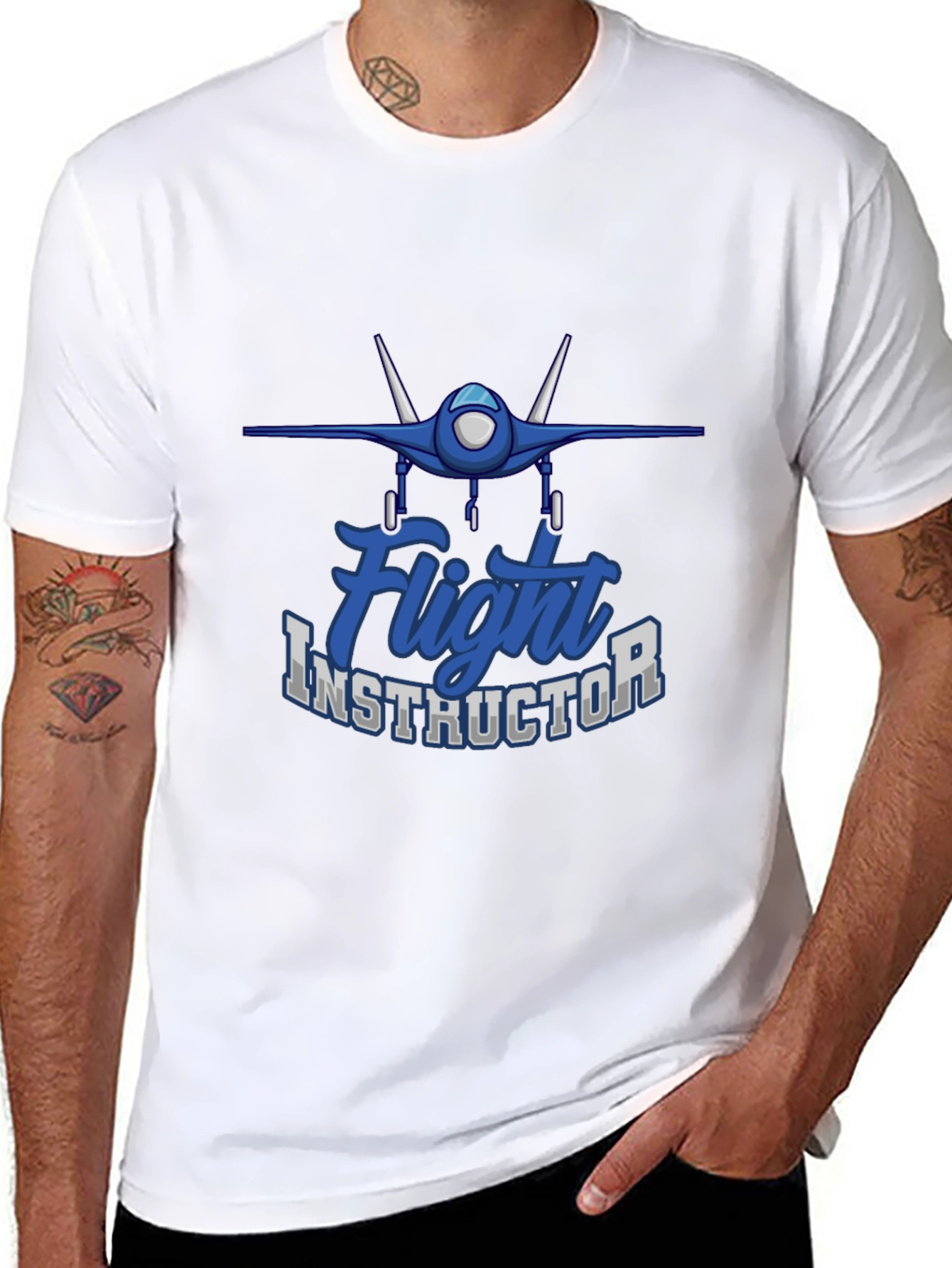 Black Flight Instructor T-Shirt - Aviation Teacher Apparel view 8