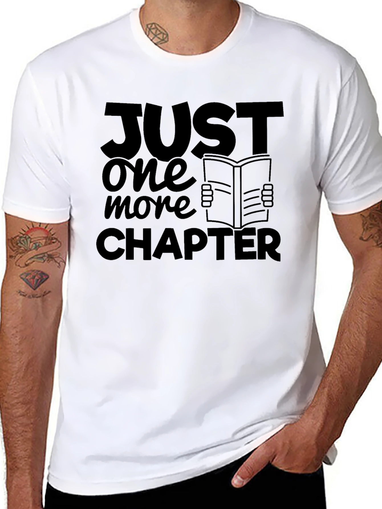 Black Just One More Chapter Black Tee - Book Lover's Shirt view 8