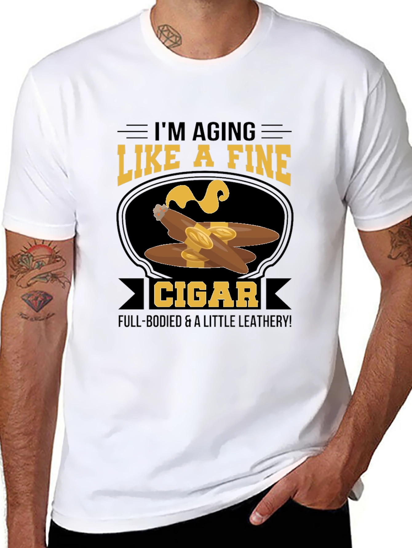 Black Aging Like a Fine Cigar T-Shirt view 8