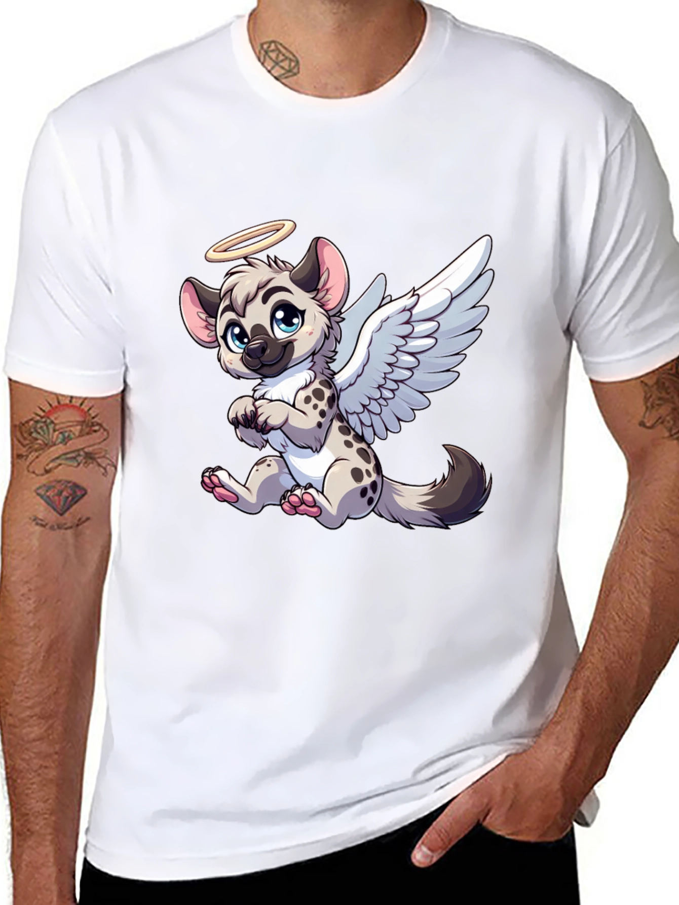 Black Angel Hyena Graphic Tee - Black Comfort Fit Shirt view 8