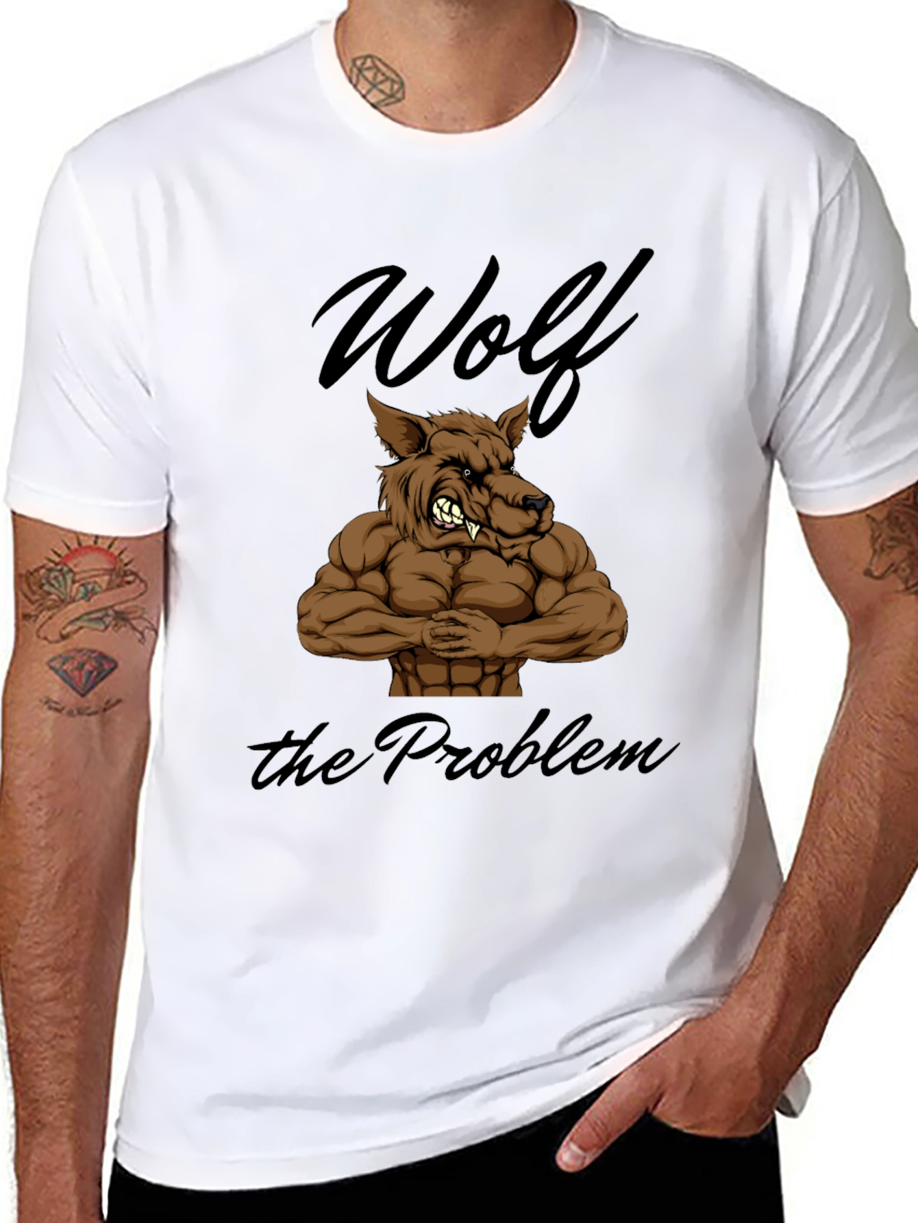 Black Wolf The Problem Graphic T-Shirt - Men's Black Tee view 8
