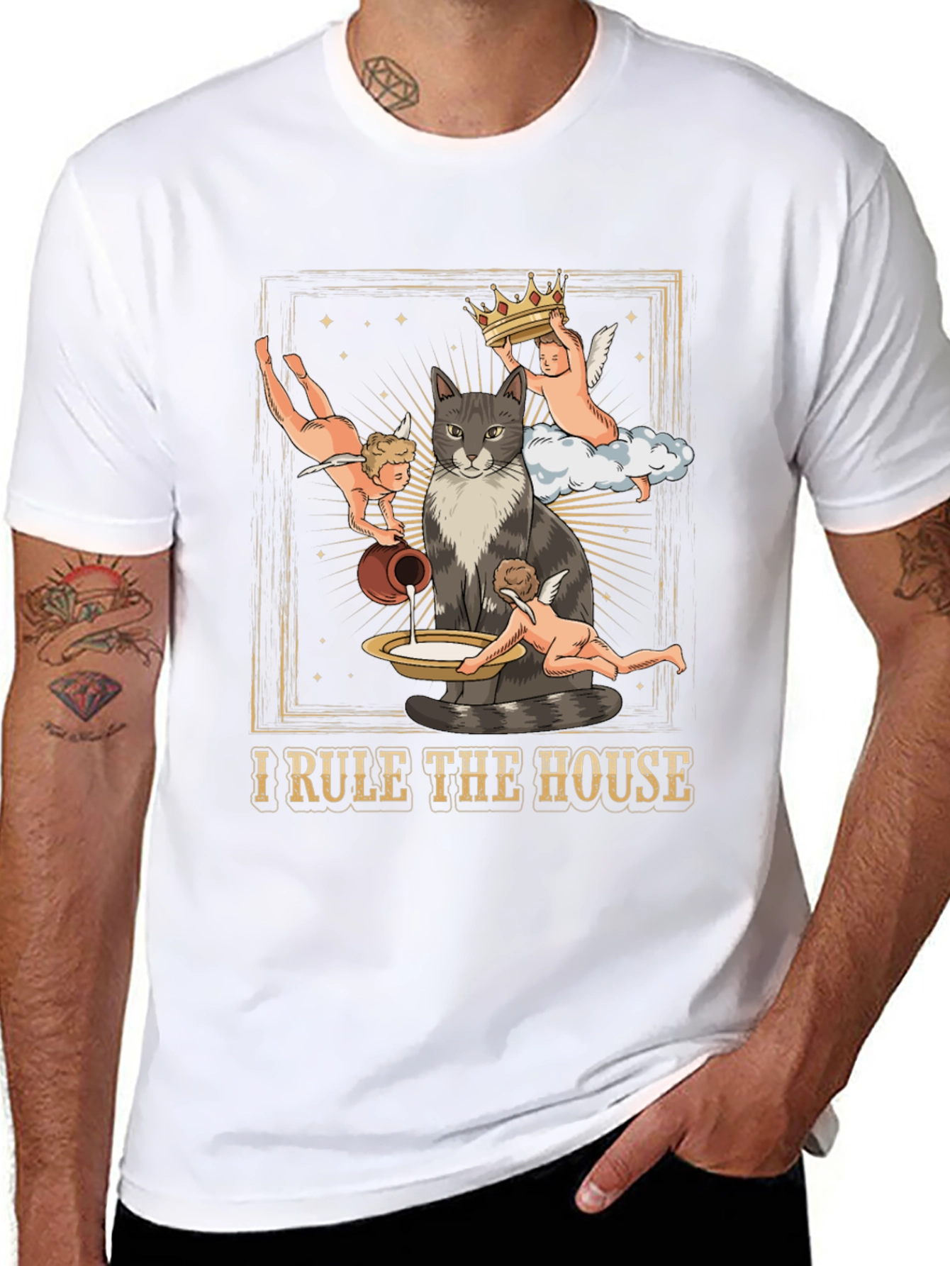 Black Cat King T-Shirt - "I Rule the House" Funny Tee view 8