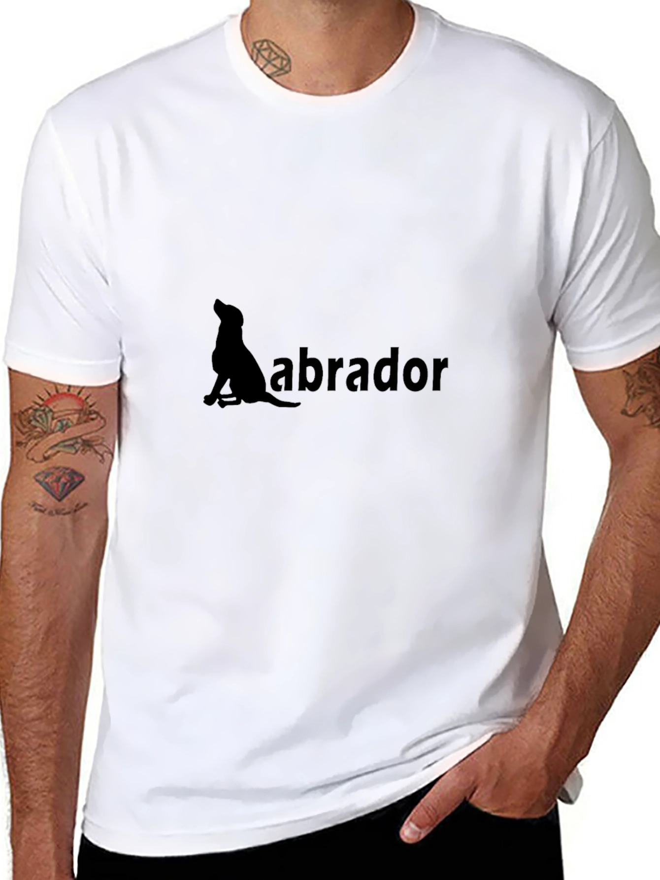 Black Labrador Dog Graphic Print T-Shirt view 8