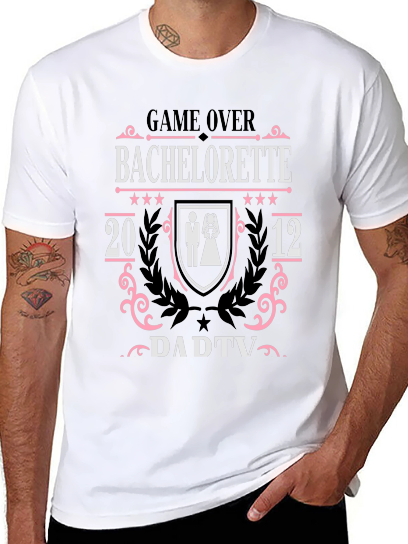 Black Game Over Bachelorette T-Shirt view 8