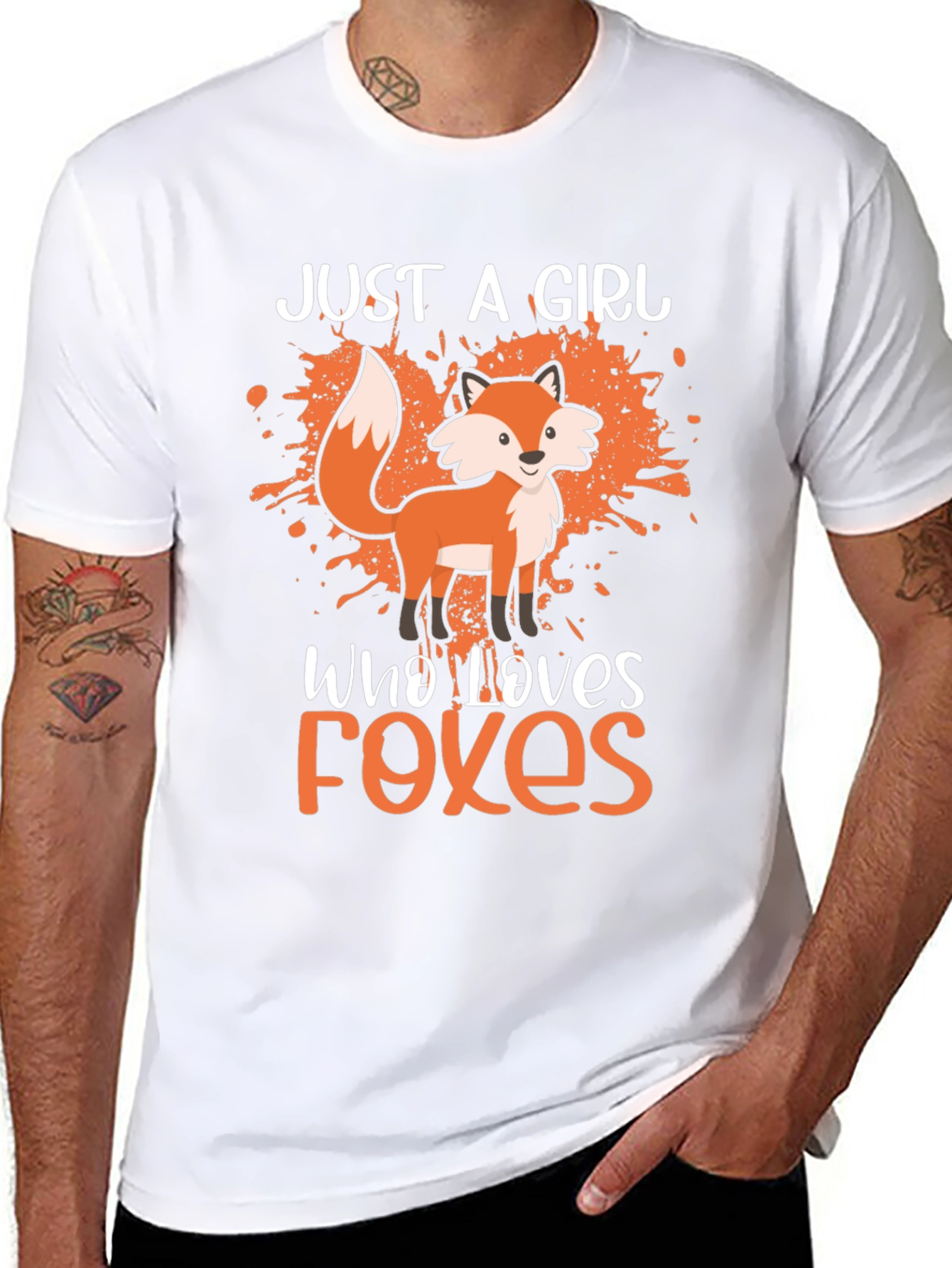 Black Just a Girl Who Loves Foxes T-Shirt view 8