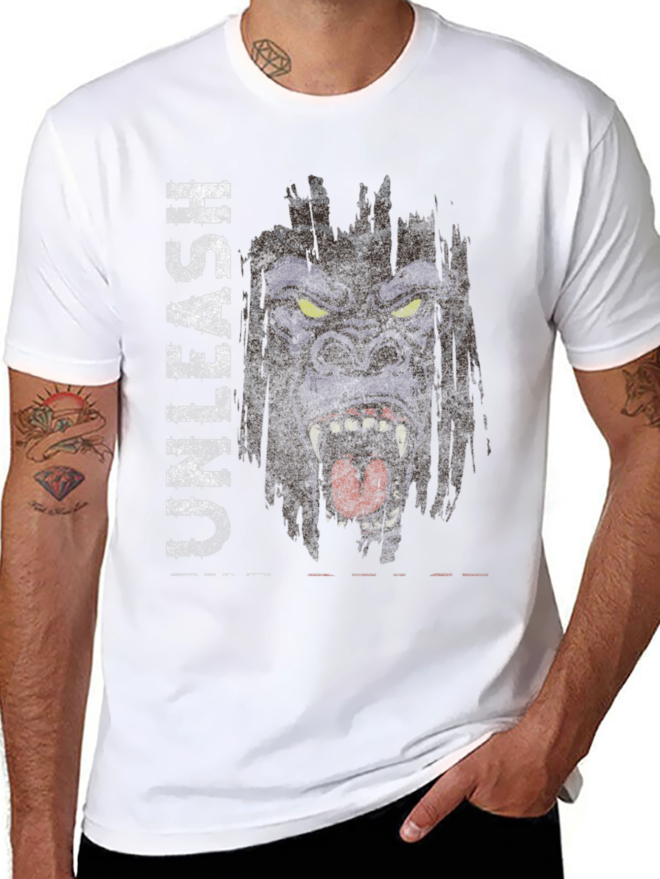 Black Unleash Gorilla Graphic T-Shirt - Bold Statement Tee view 8