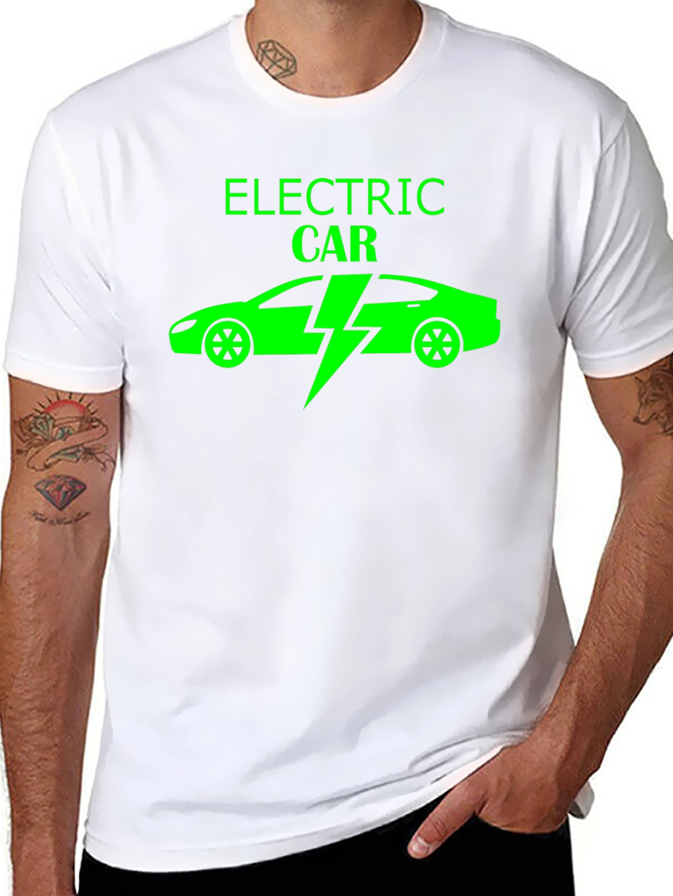 Electric Car T-Shirt - Green Design - 8