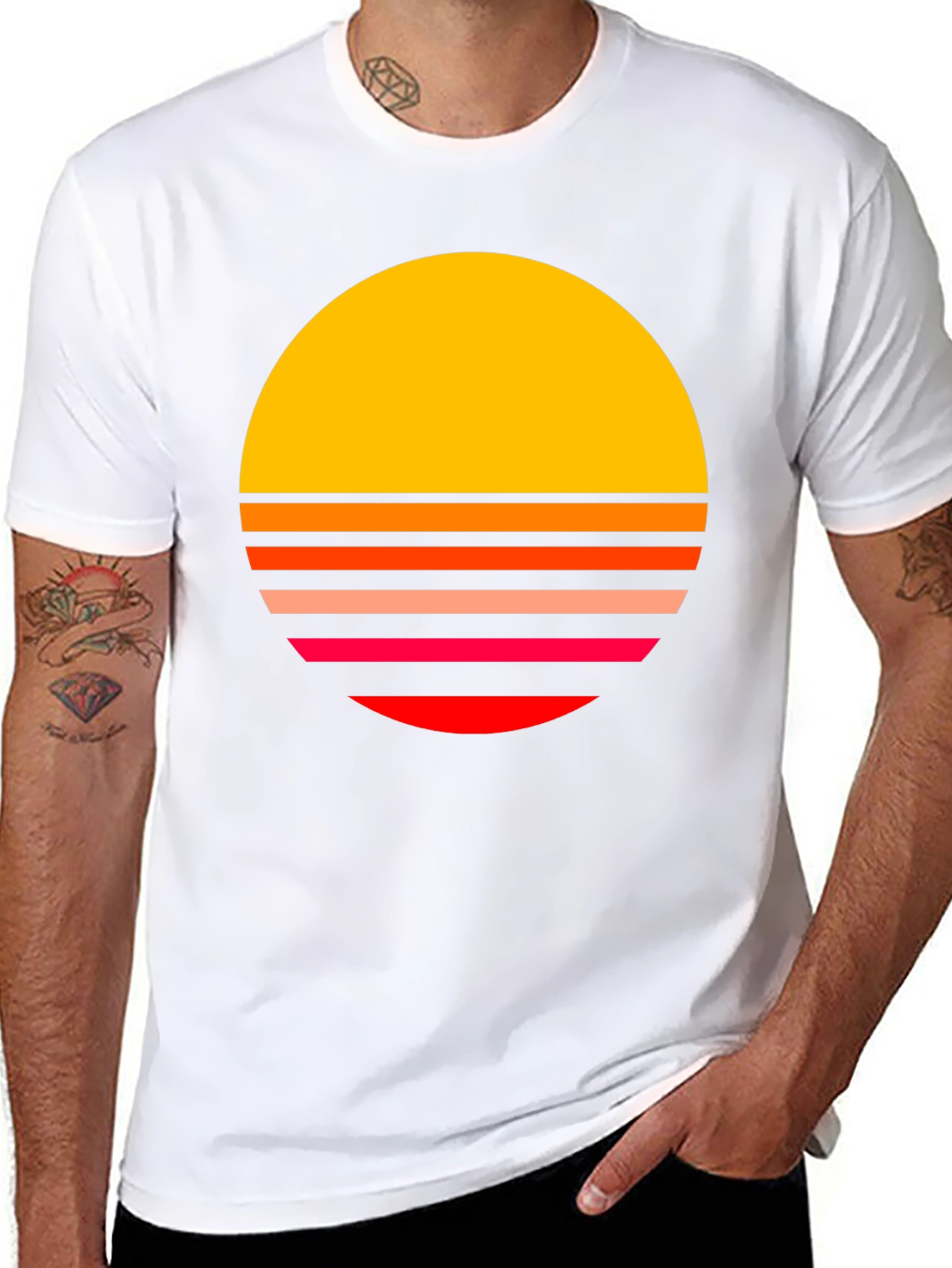 Black Retro Sunset T-Shirt - Vintage Style Graphic Tee view 8