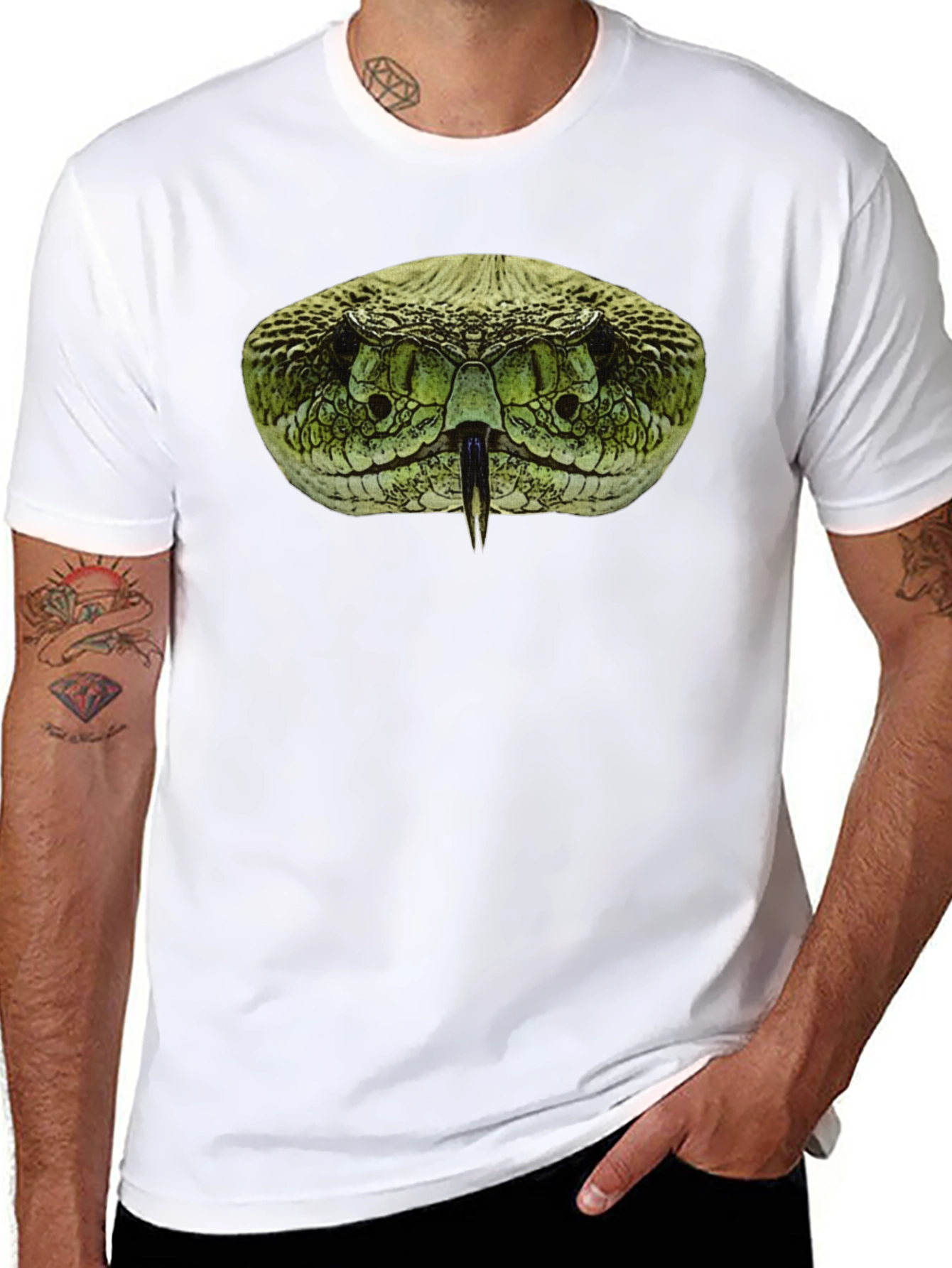 Black Rattlesnake T-Shirt - Bold Snake Head Graphic Tee view 8