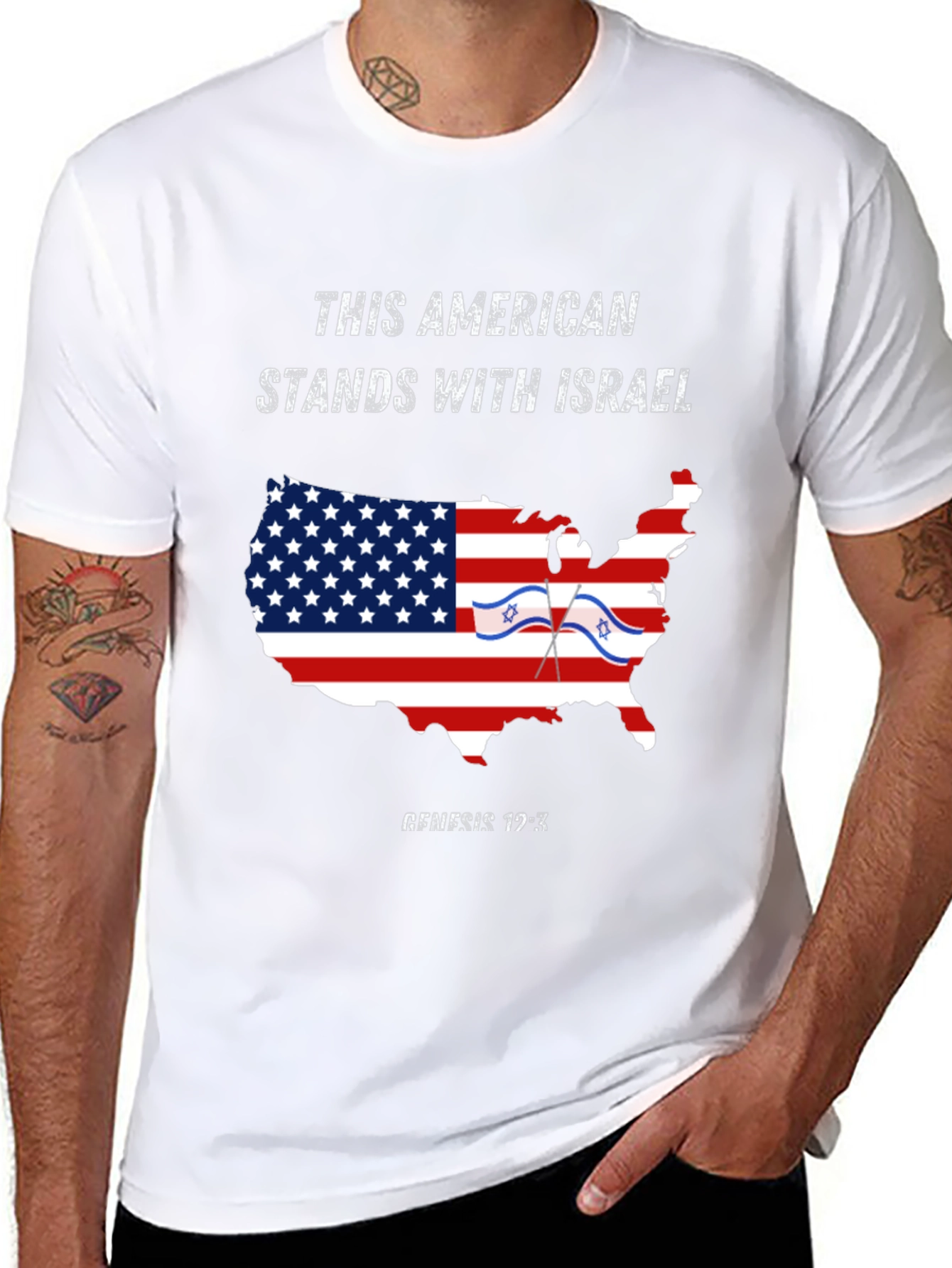 American Stands with Israel T-Shirt - 8