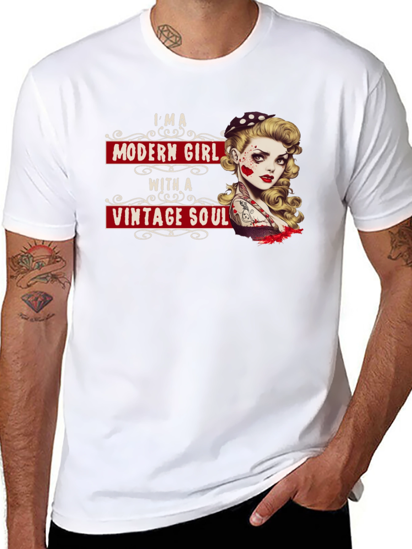 Black Modern Girl Vintage Soul Graphic Tee view 8