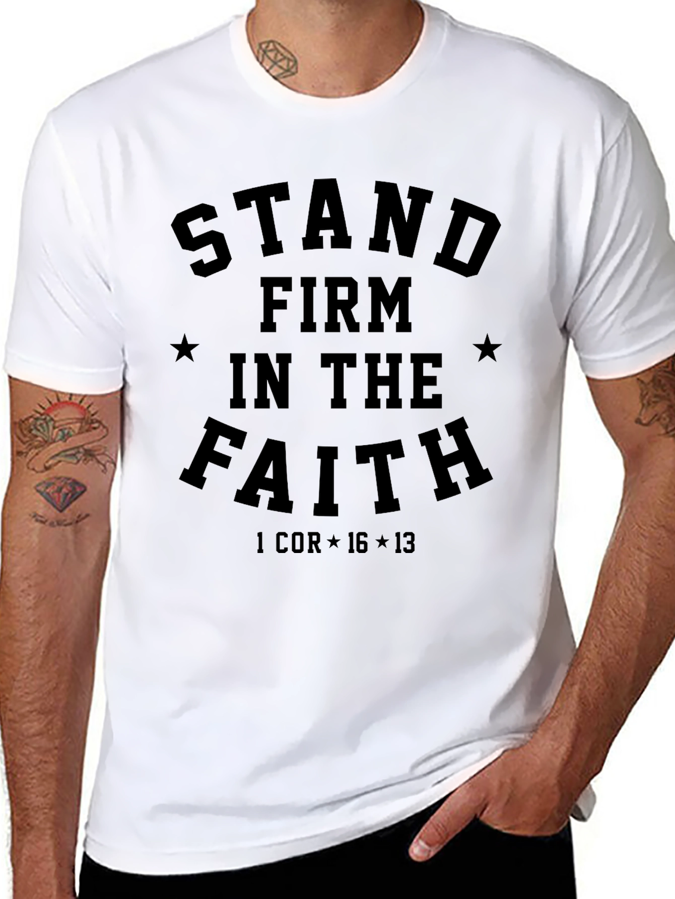 Black Stand Firm in The Faith Graphic T-Shirt view 8