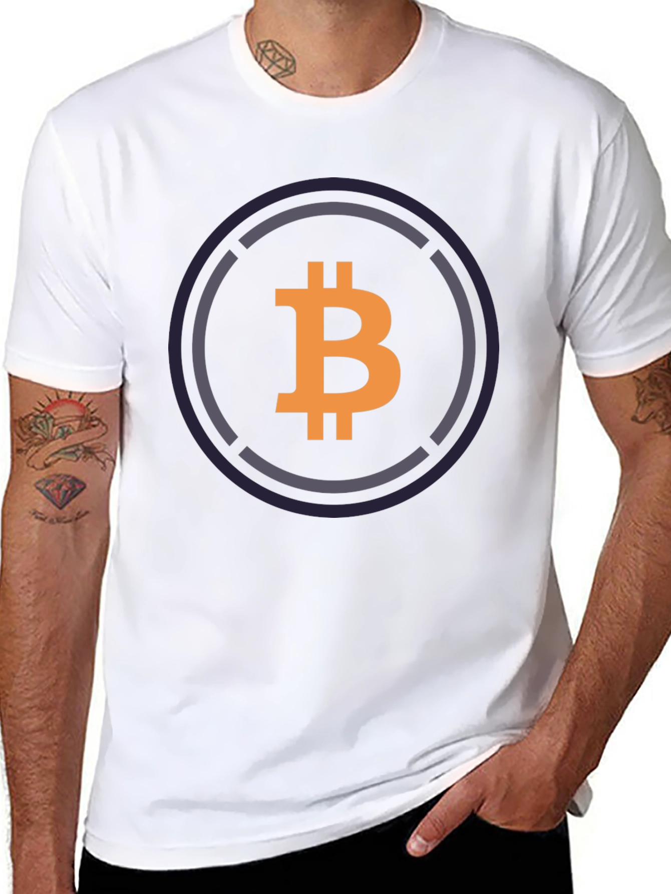 Black Bitcoin Logo Black T-Shirt - Crypto Currency Tee view 8