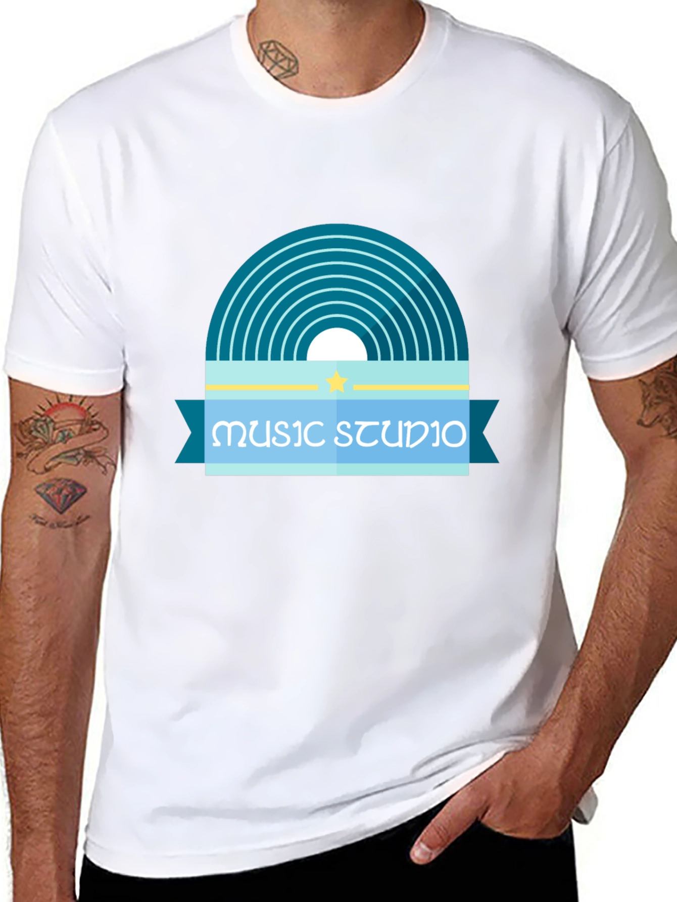 Black Music Studio Graphic Tee - Retro Style view 8