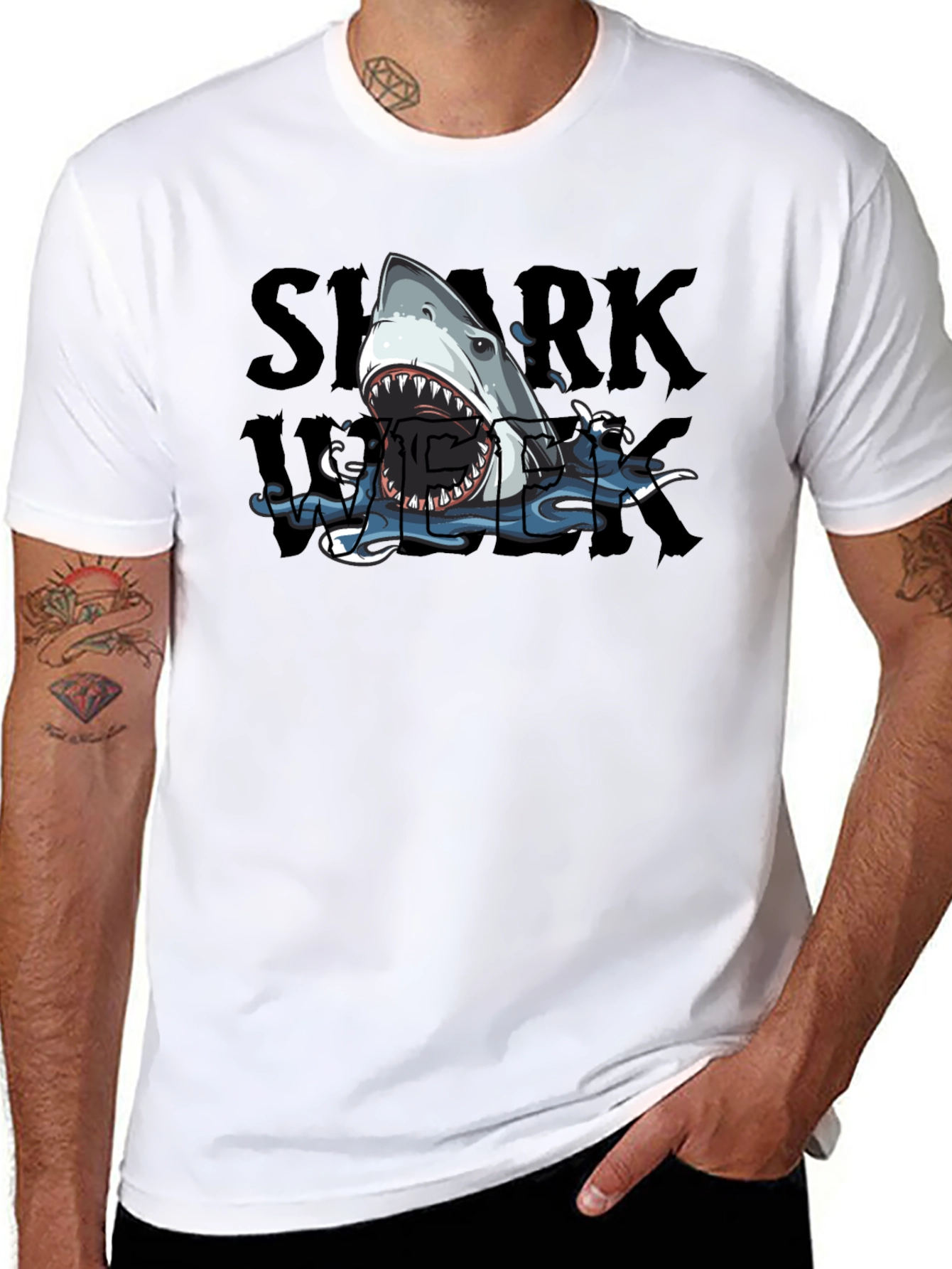 Black Shark Week Graphic Print Tee view 8