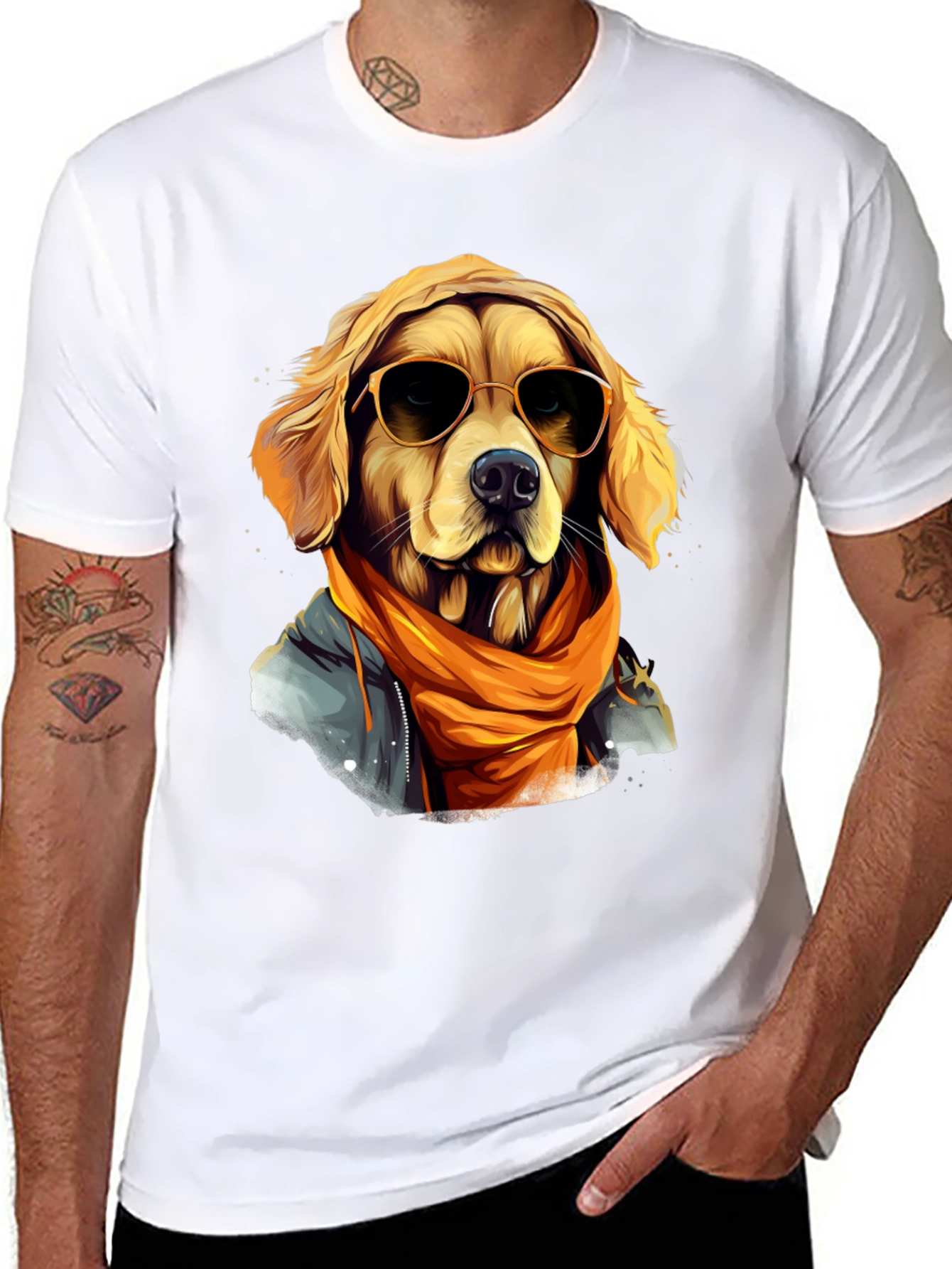 Black Dog with Sunglasses T-Shirt - Cool Graphic Tee view 8