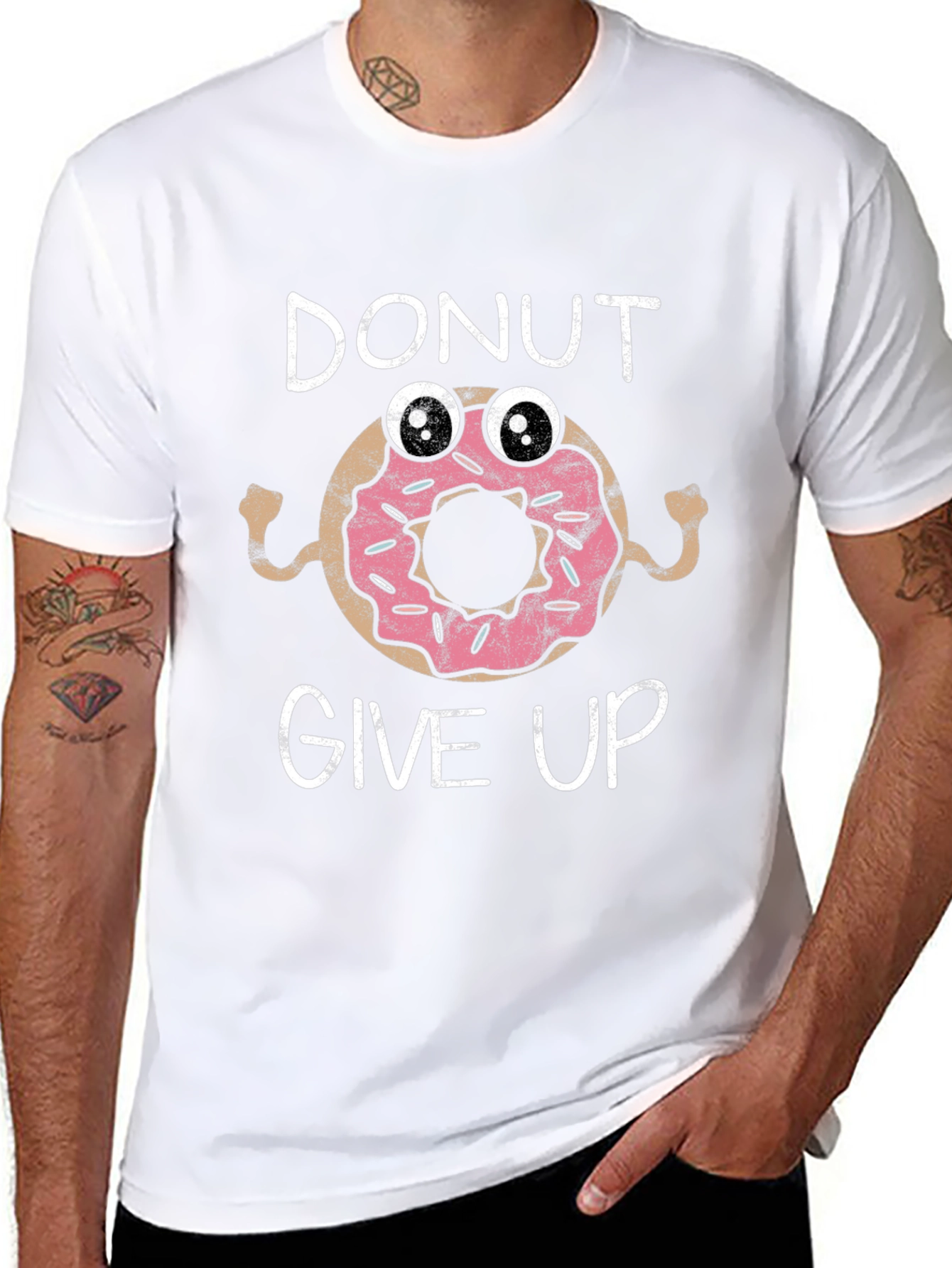 Black Donut Give Up Graphic Tee view 8
