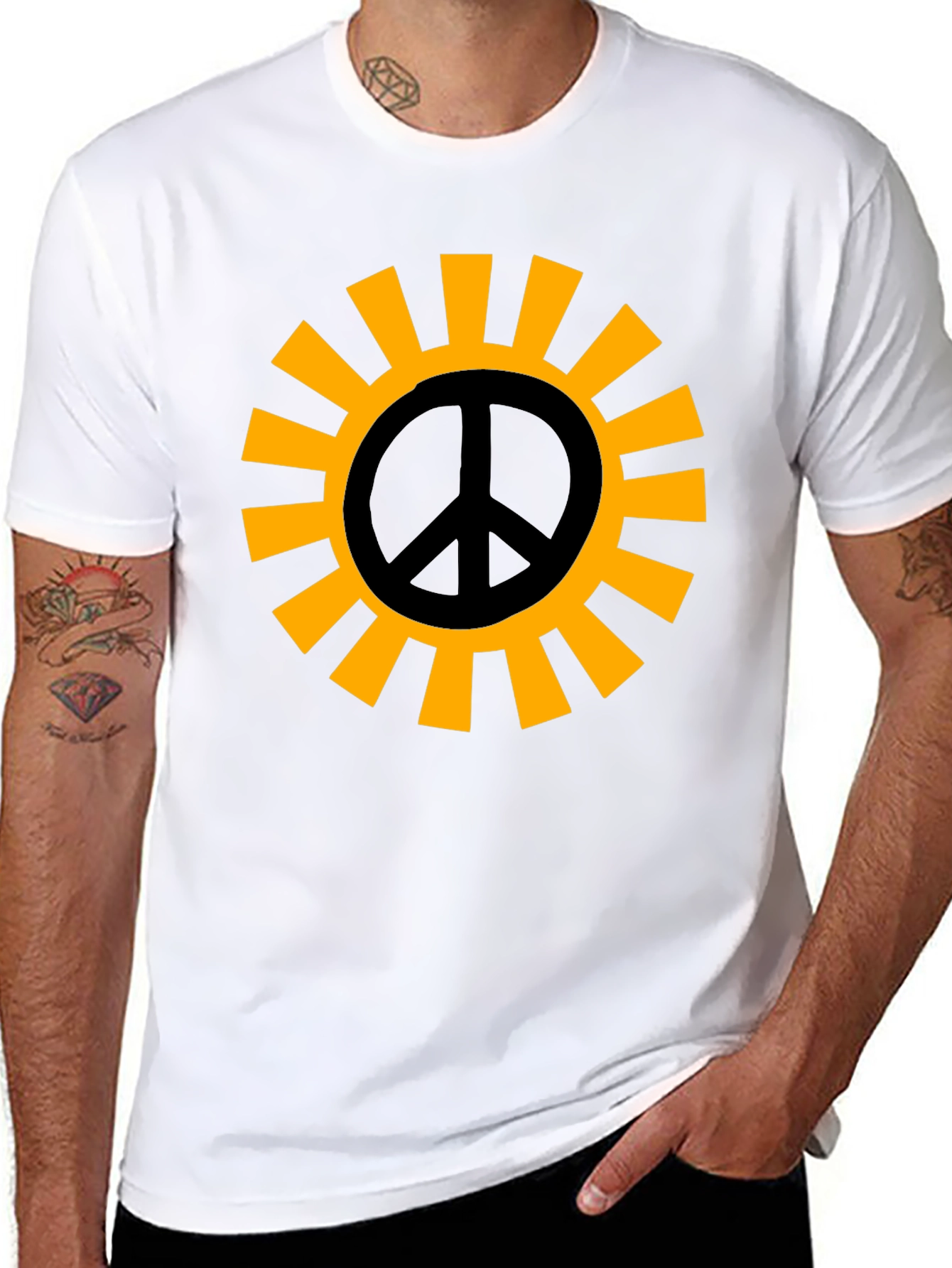 Black Peace Sun Graphic T-Shirt view 8