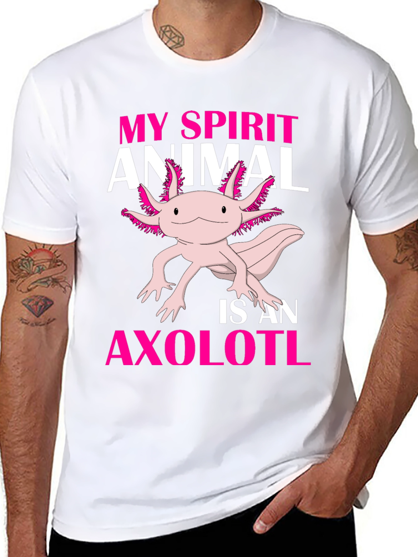 Black Axolotl Spirit Animal Graphic Tee - Black view 8