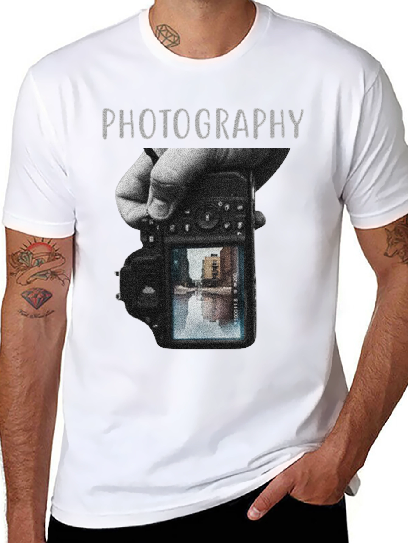 Black Photography Graphic Tee - Camera Enthusiast Shirt view 8