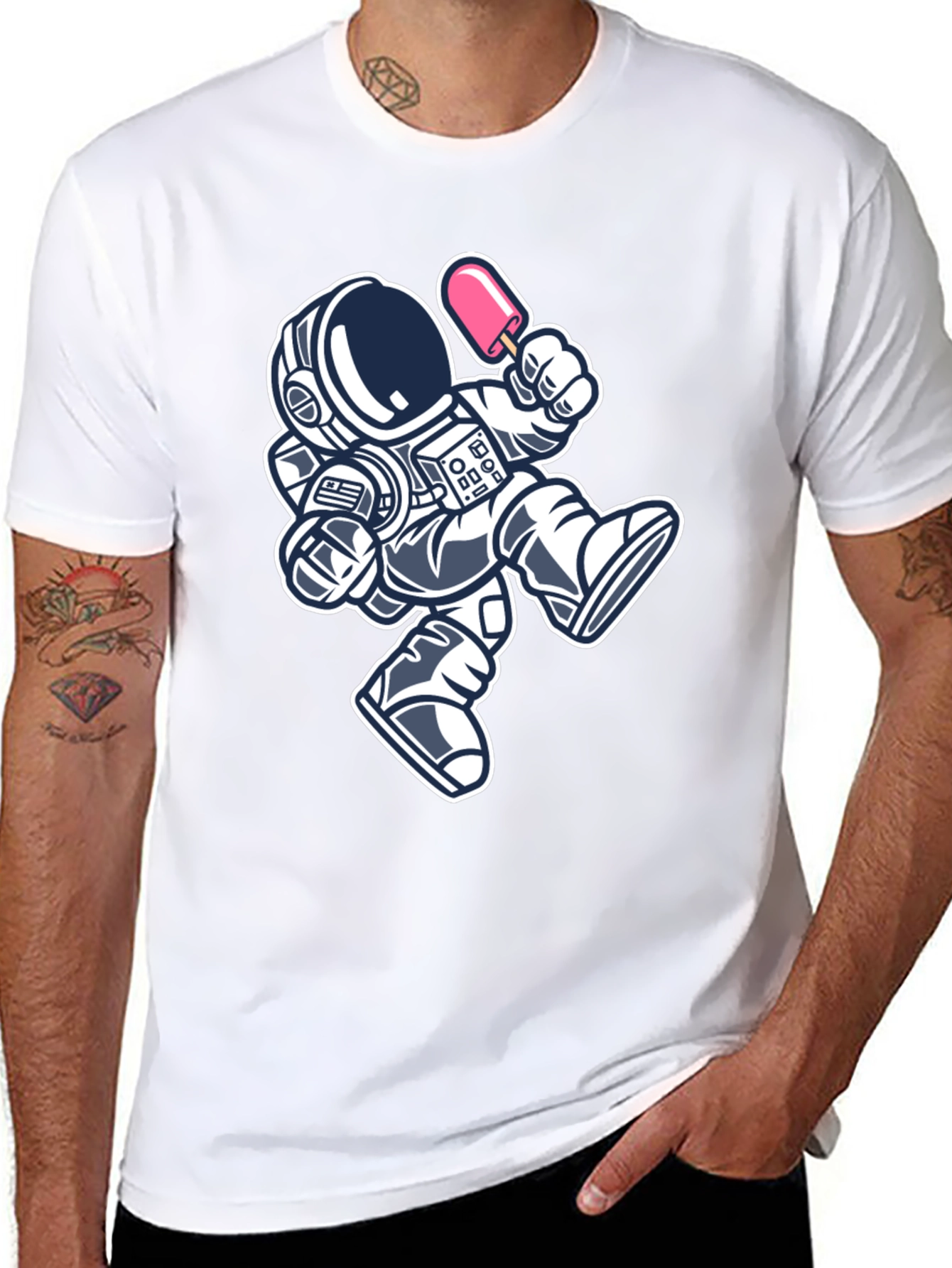 Black Astronaut Ice Cream Black T-Shirt view 8