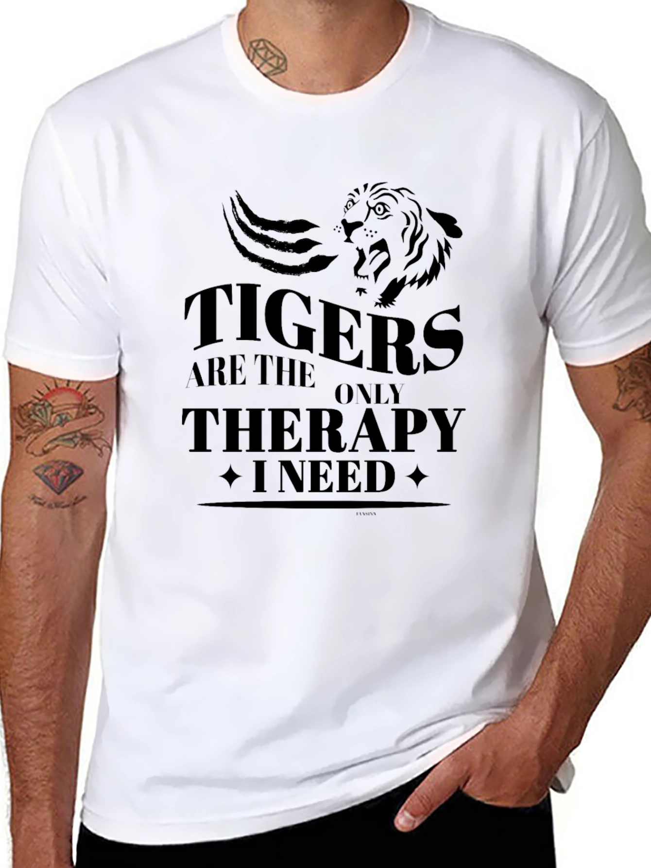 Black Tigers Are The Only Therapy I Need Graphic Tee view 8