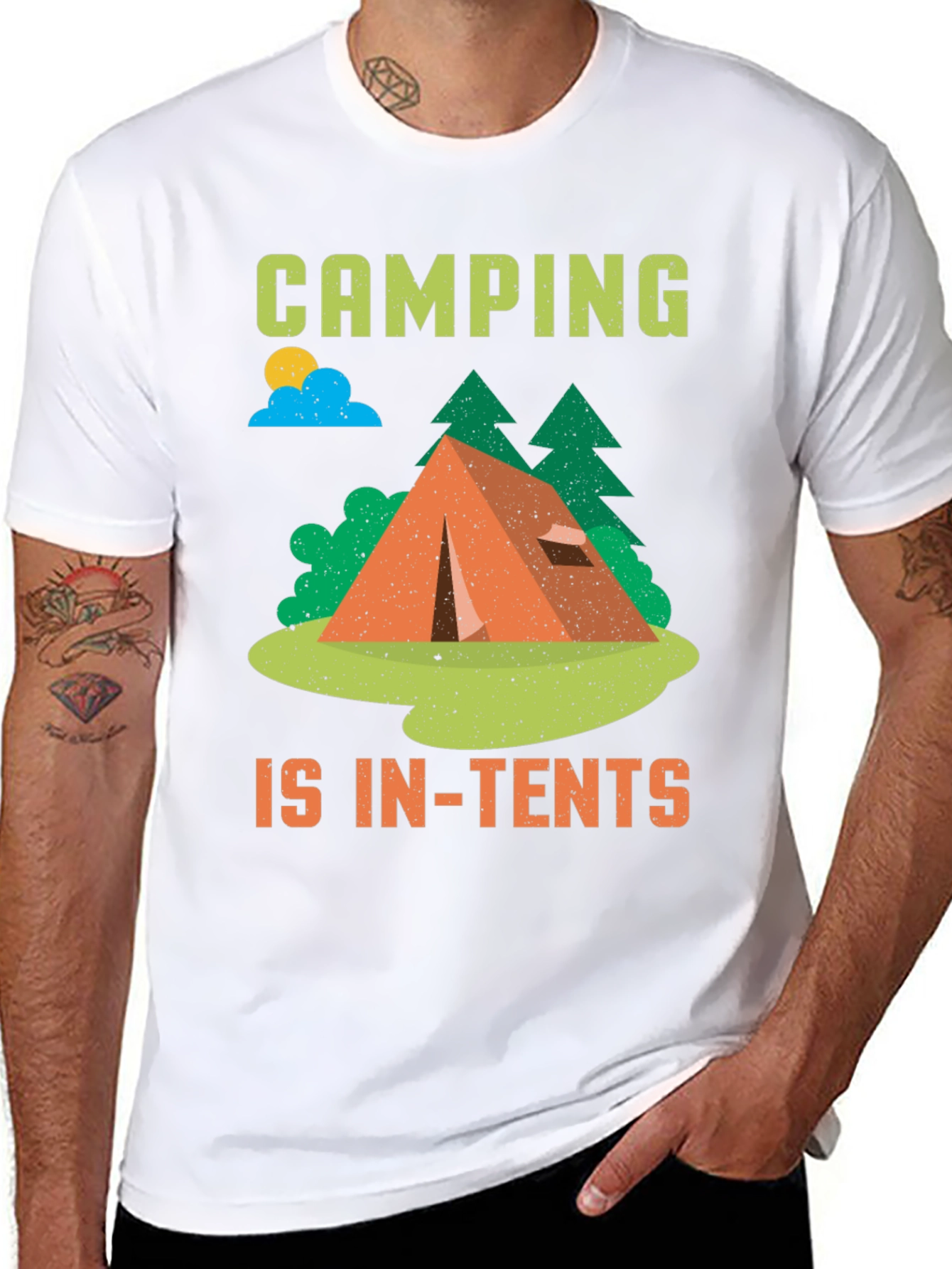 Black Camping is In-Tents Black T-Shirt view 8