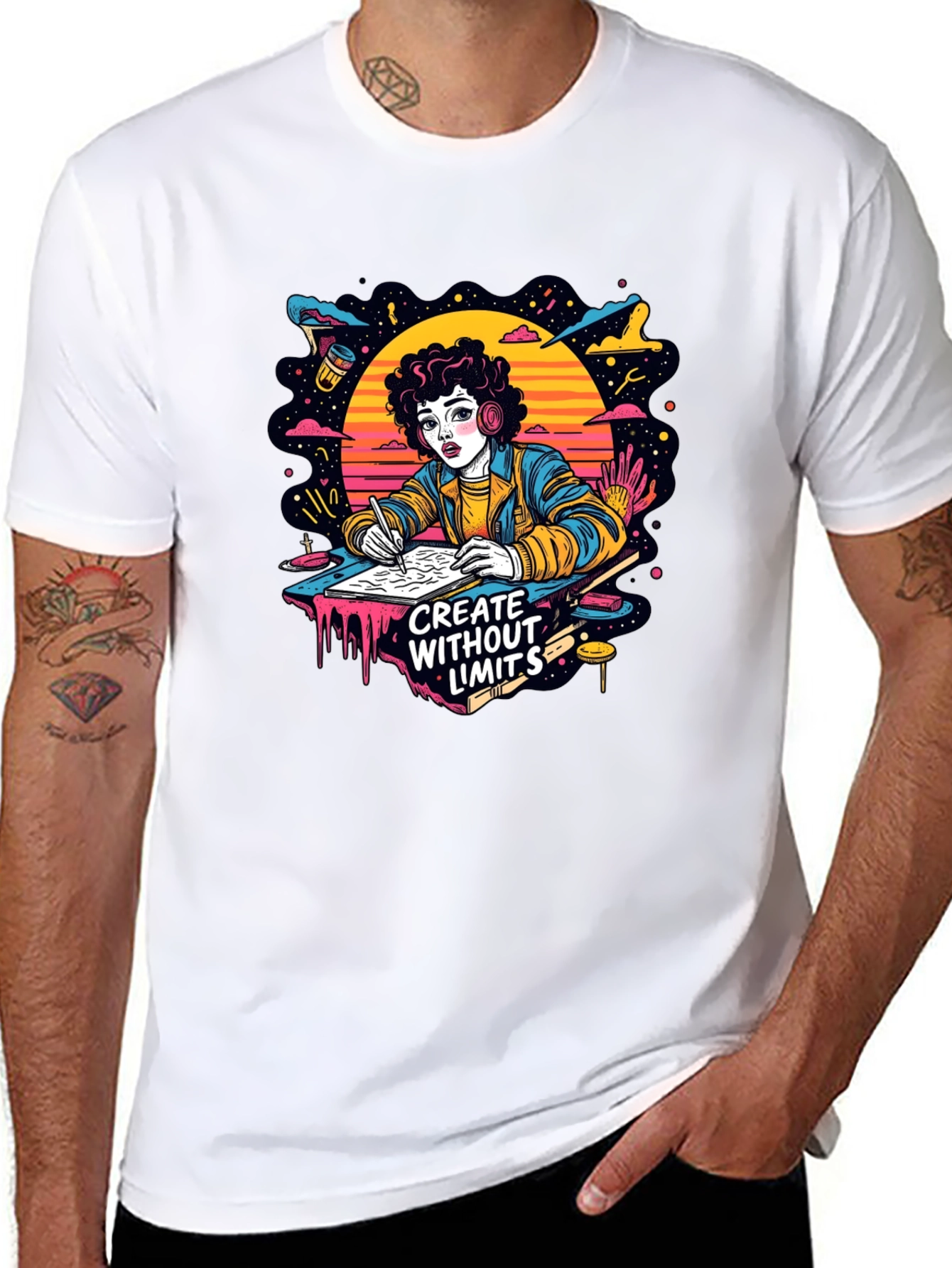 Black Creative Spirit Graphic T-Shirt - Unisex view 8