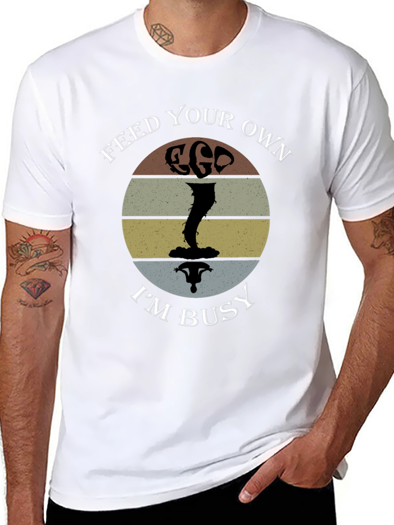 Black Feed Your Own Ego I'm Busy T-Shirt view 8