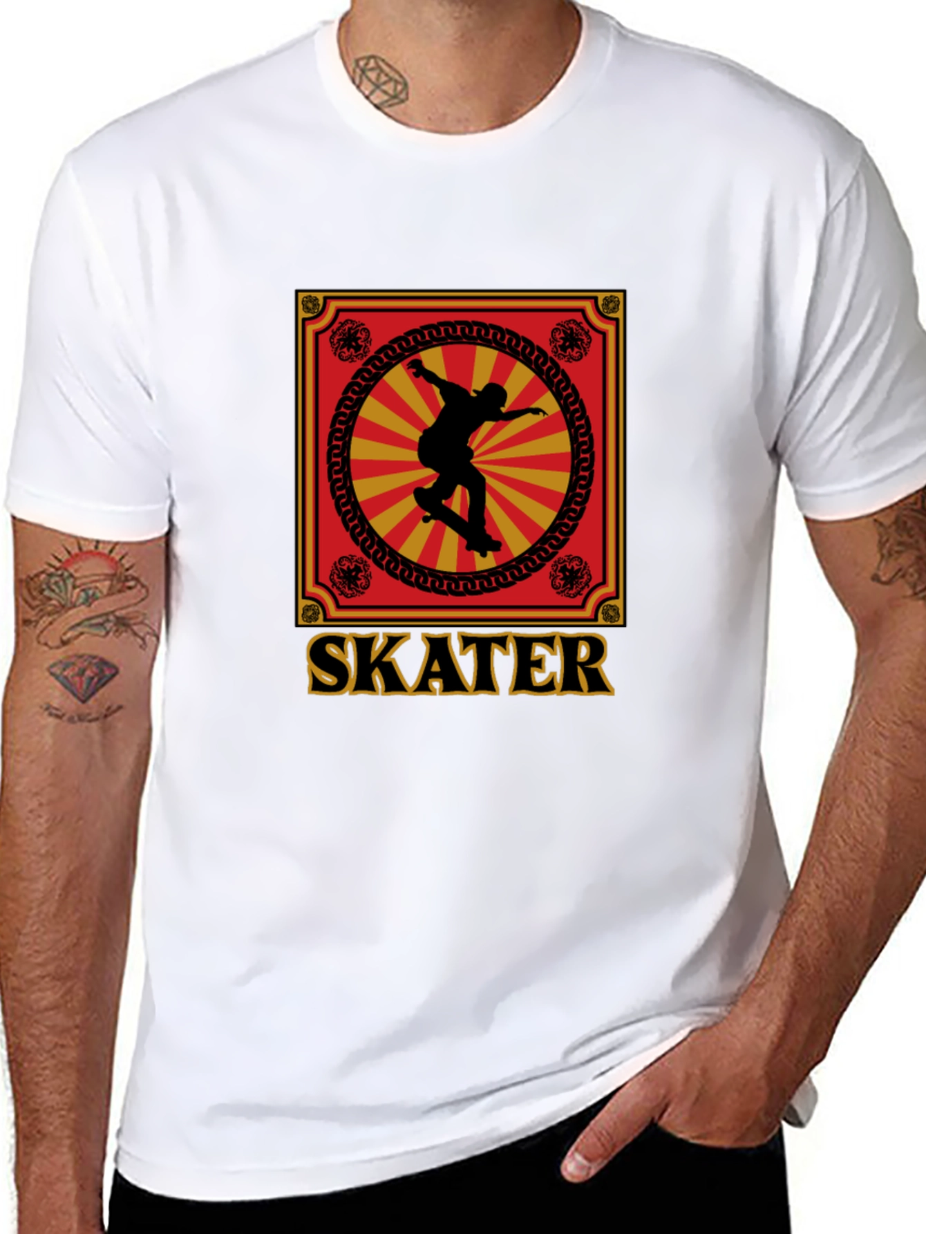 Black Skater Graphic Tee - Retro Design, Soft Cotton view 8