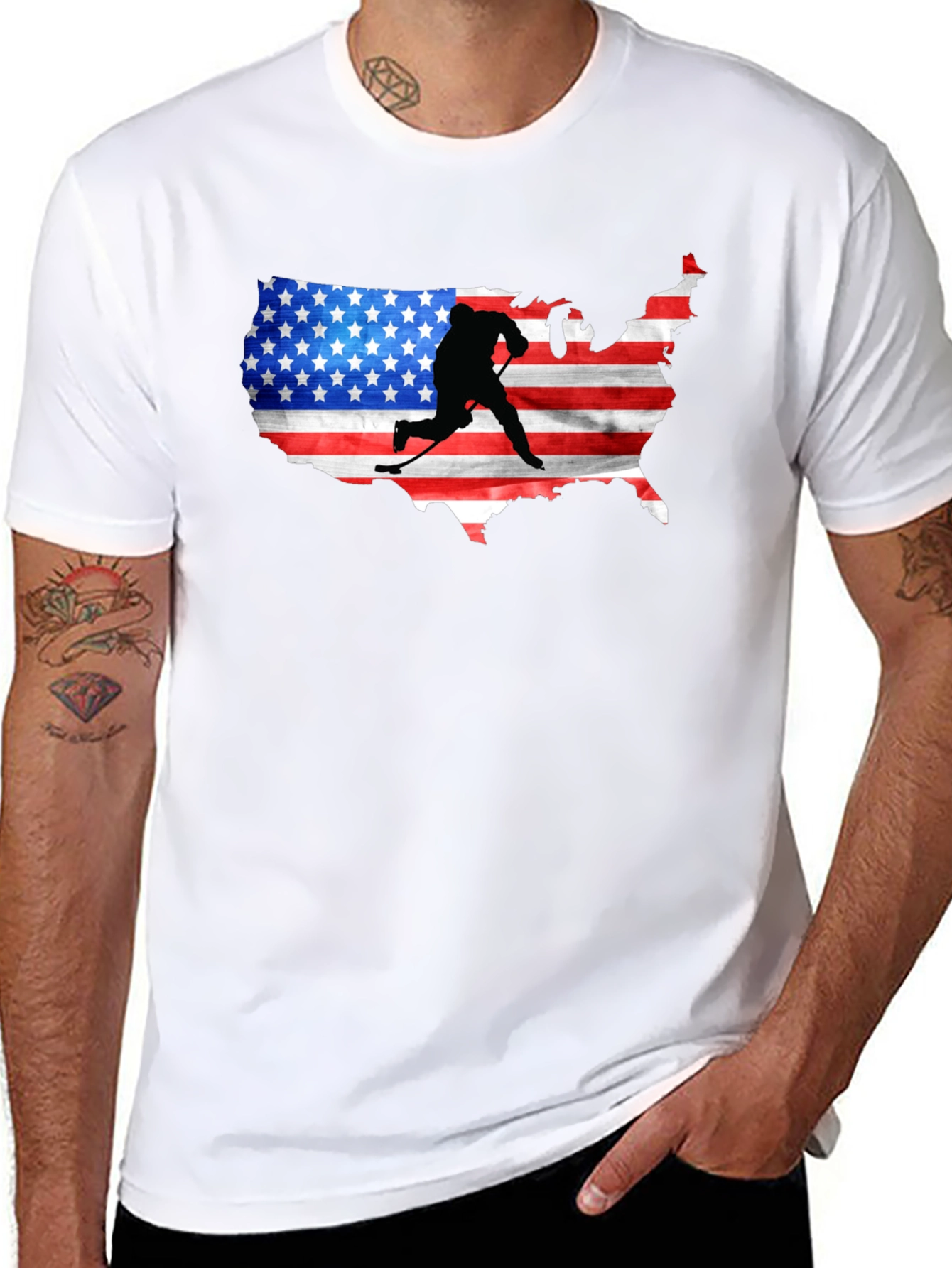 Black USA Hockey Silhouette Tee view 8