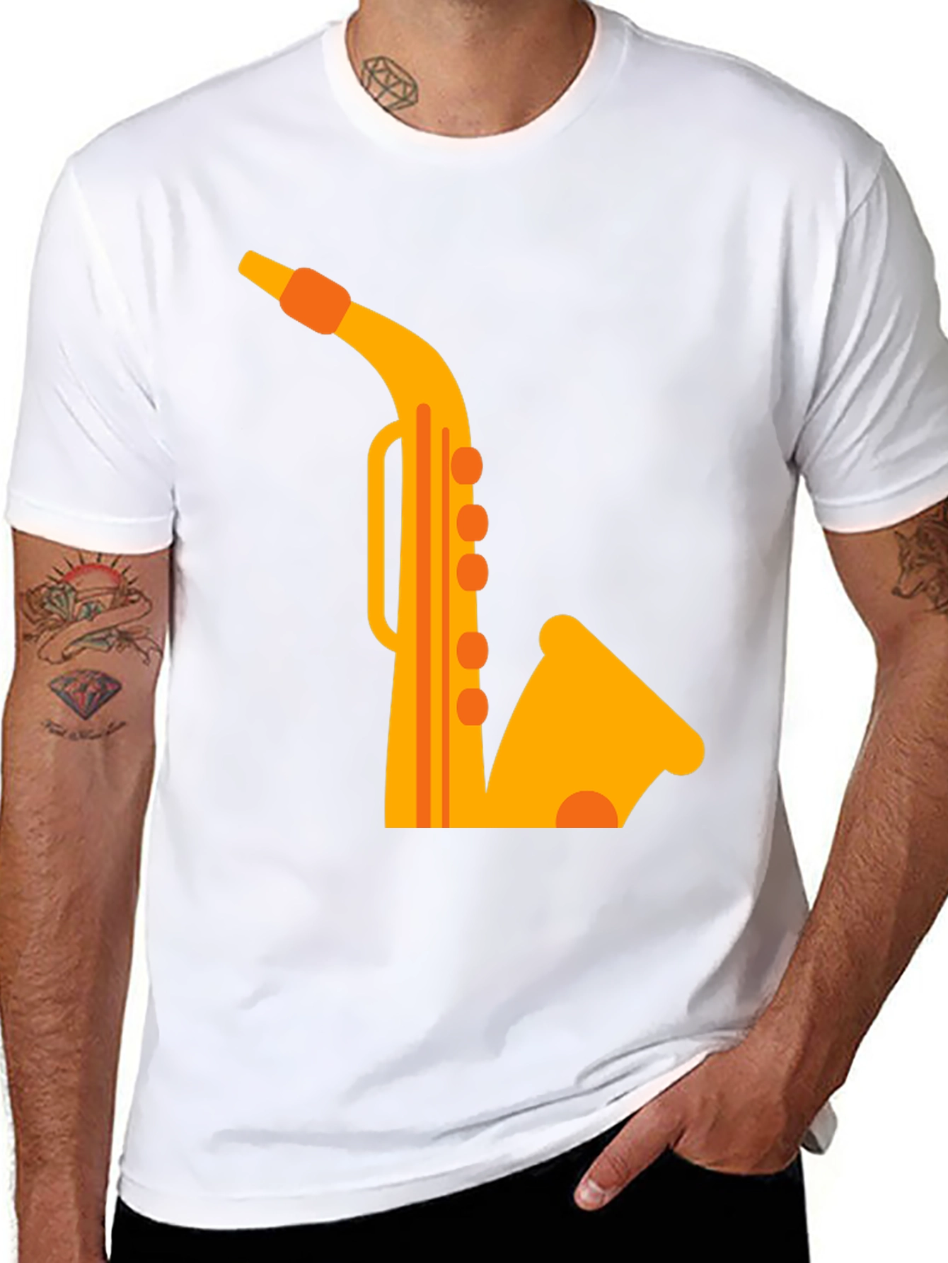Black Black Saxophone Graphic Tee view 8