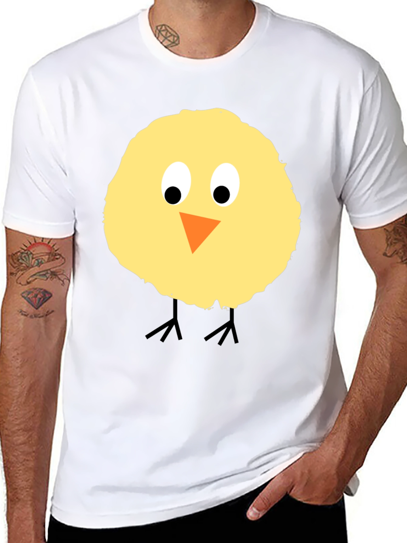 Black Cute Chick Graphic T-Shirt - Black Cotton Tee view 8