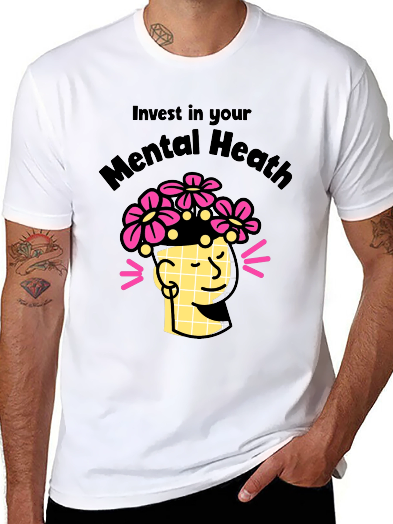 Black Invest in Your Mental Health T-Shirt view 8