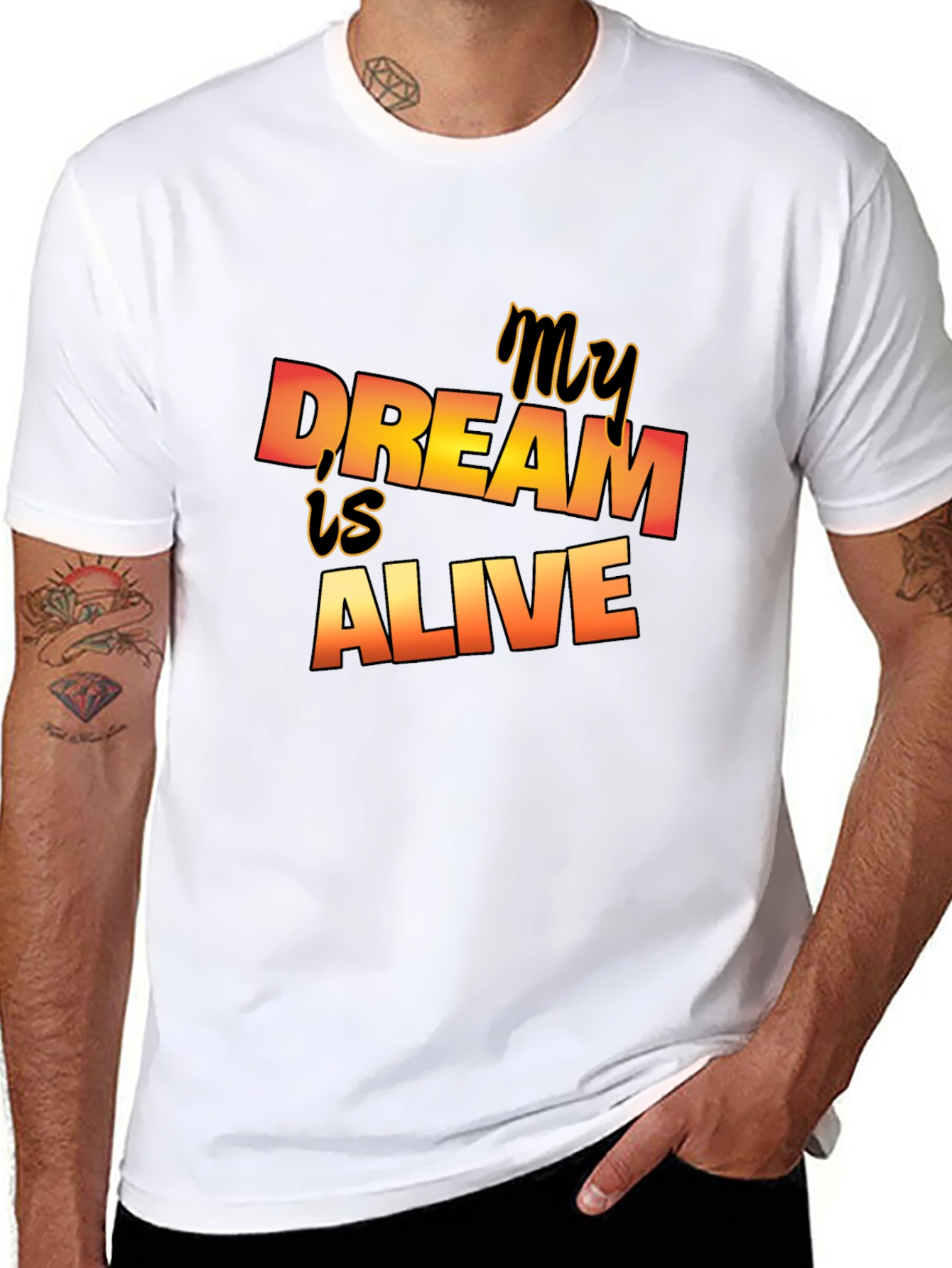 Black My Dream is Alive Graphic Tee - Stylish Black T-Shirt view 8