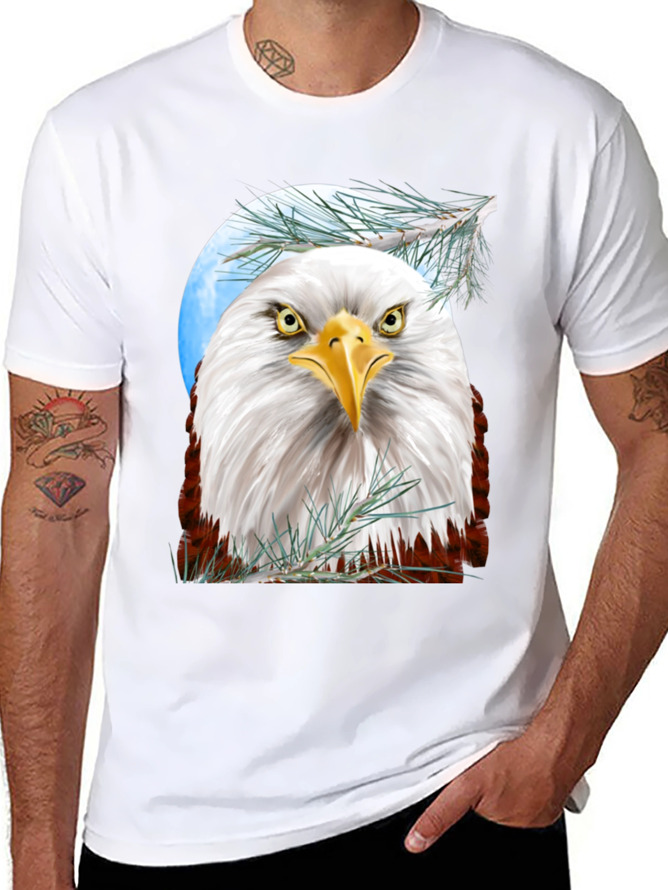Black Bald Eagle Graphic T-Shirt - Patriotic Design view 8