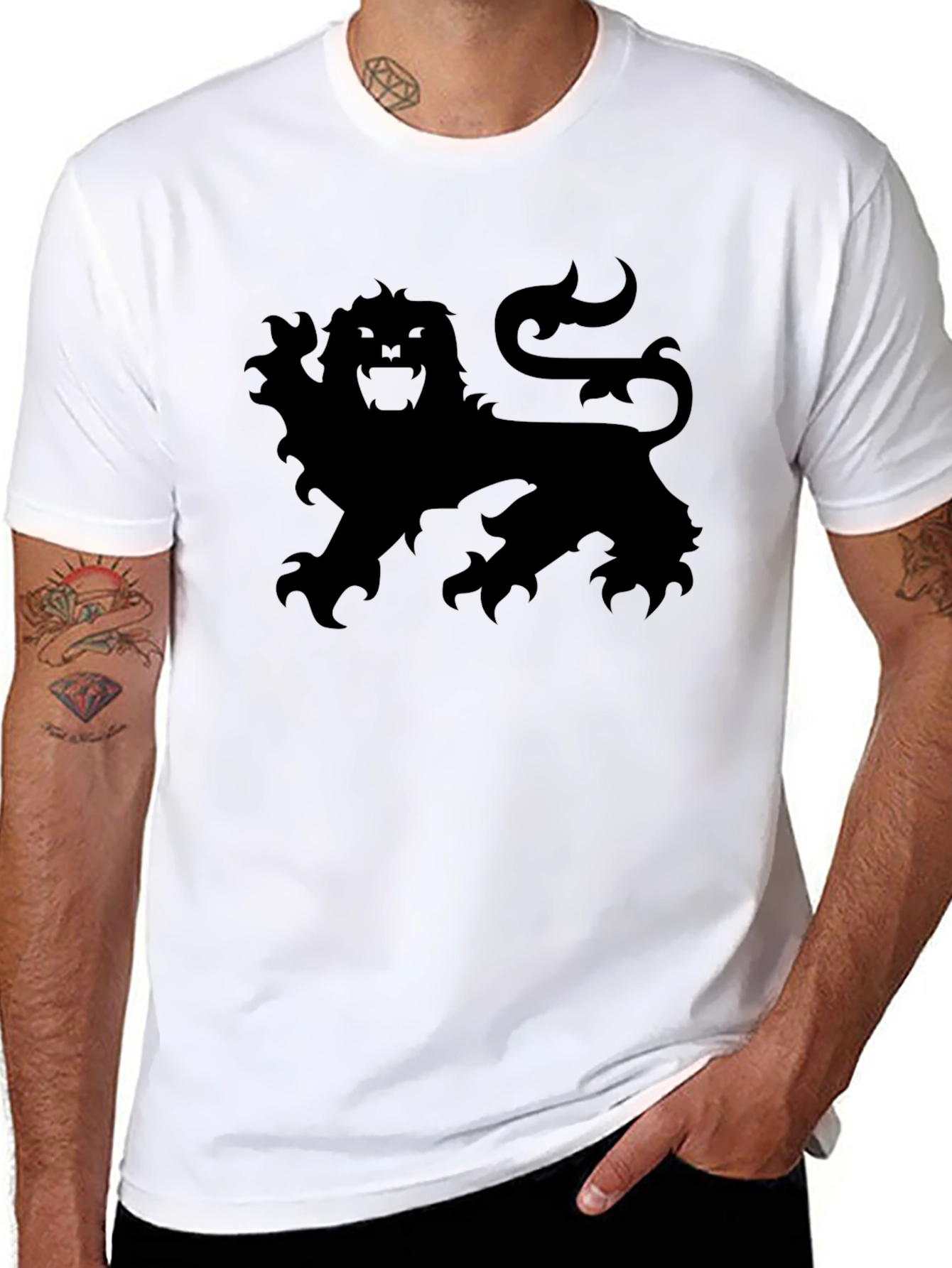 Black Lion Crest Graphic Tee - Black view 8