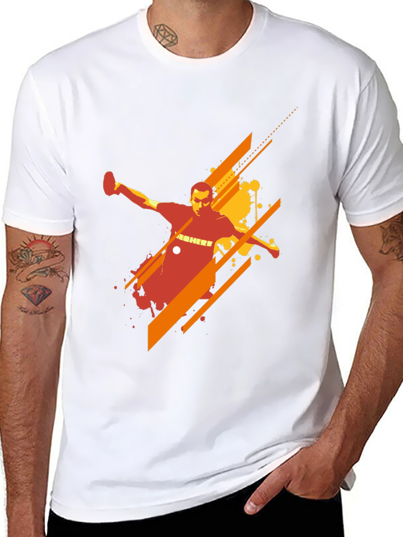 Modern Graphic Tee - Player Silhouette Design - 8