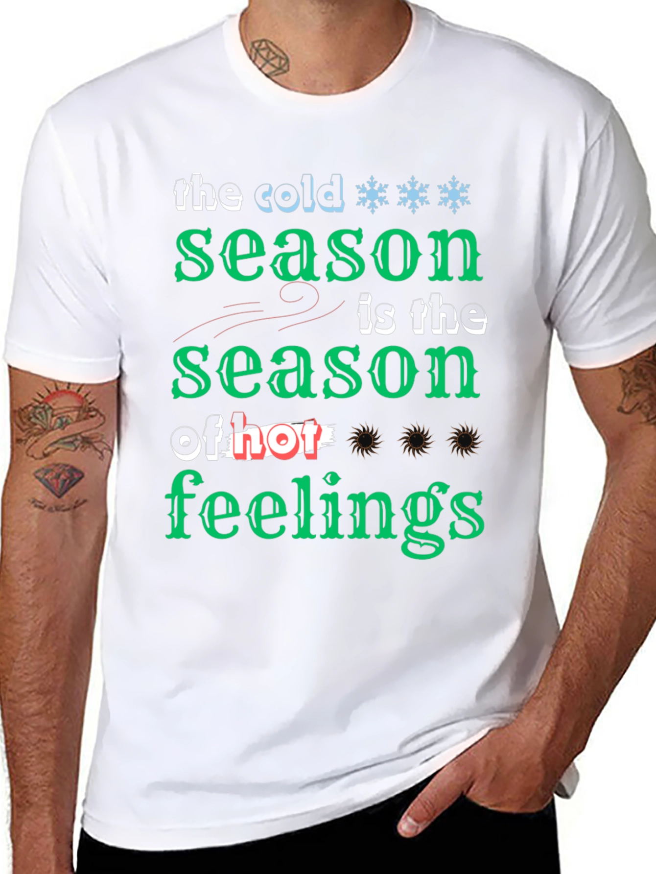 Black Cold Season of Feelings Graphic T-Shirt view 8