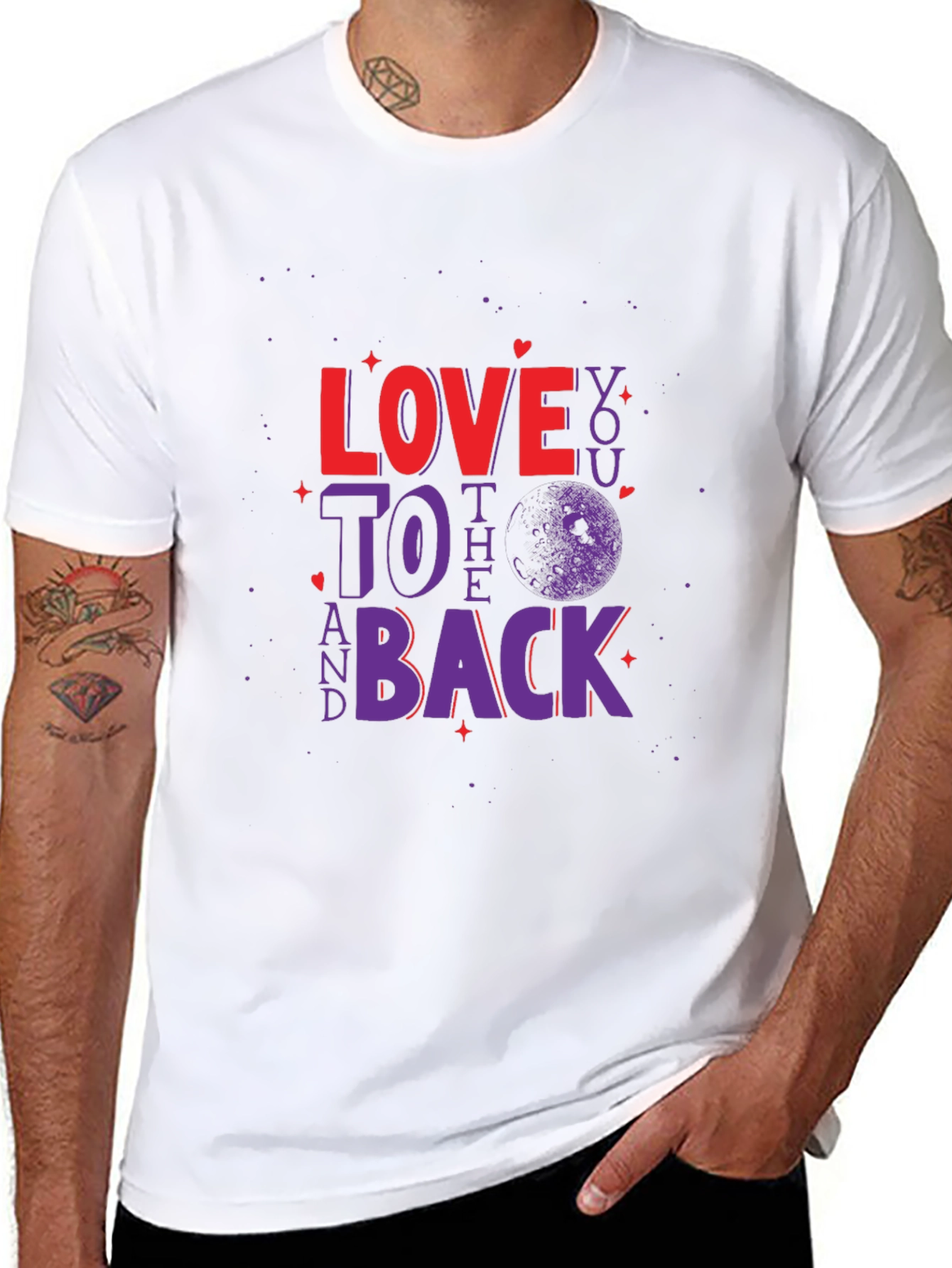 Black Love You To The Moon and Back Graphic Tee view 8
