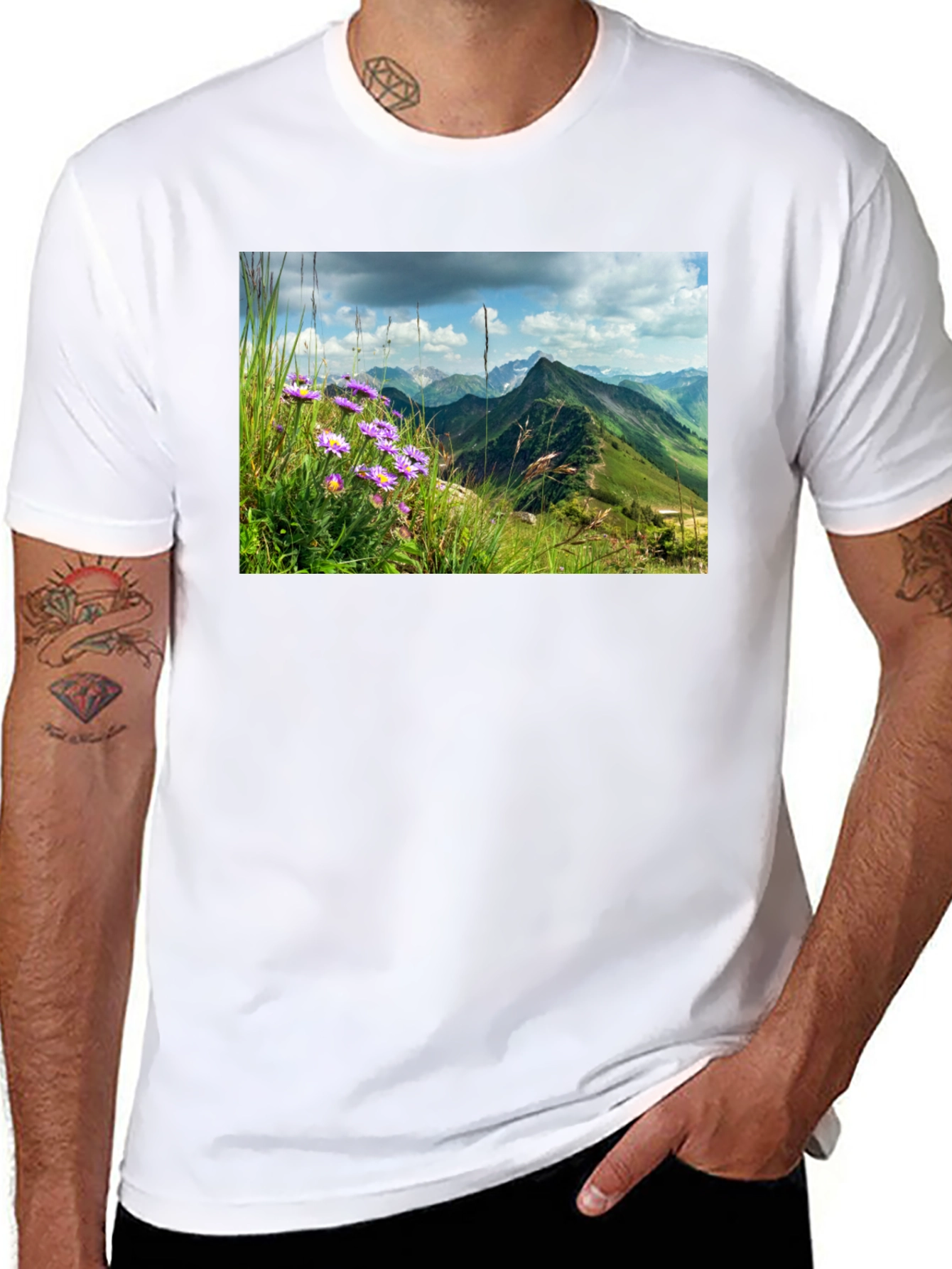 Black Mountain Vista Graphic Tee - Nature Inspired Design view 8